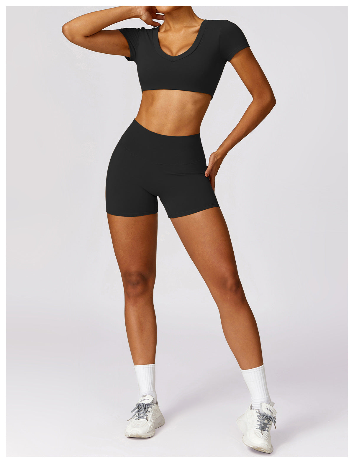 2-teilig Formschöne Silhouette Shorts-Set