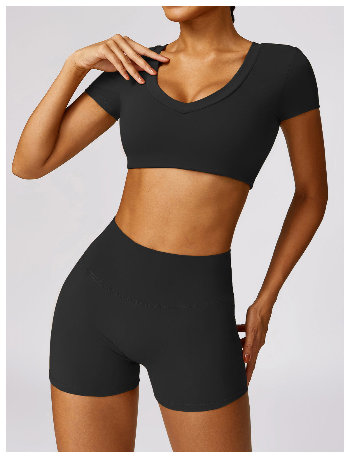 2-teilig Formschöne Silhouette Shorts-Set