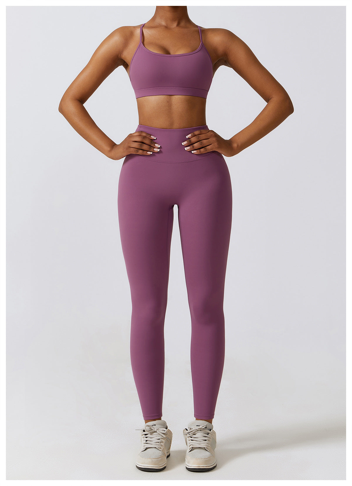 2-teilig X-Back Sports-BH + Push-up Leggings Set