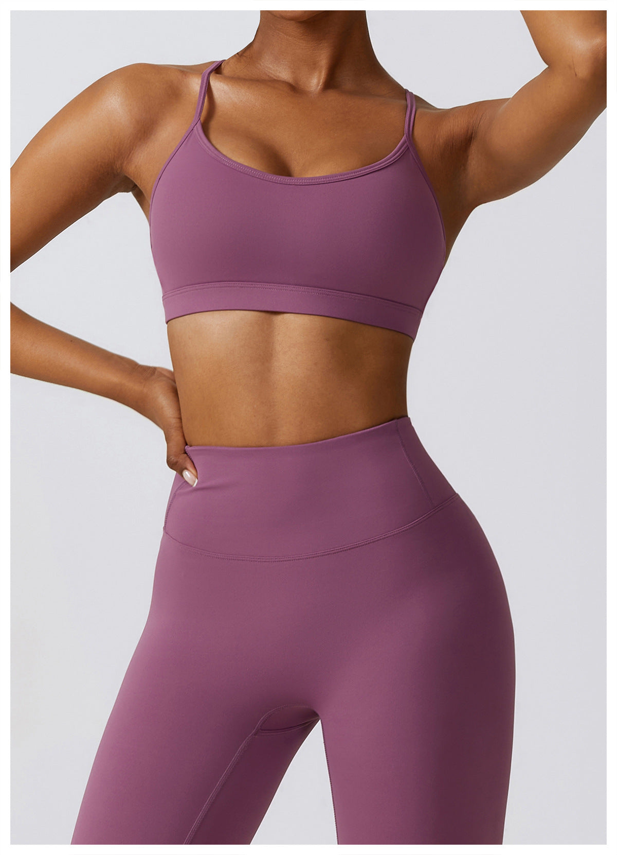 2-teilig X-Back Sports-BH + Push-up Leggings Set