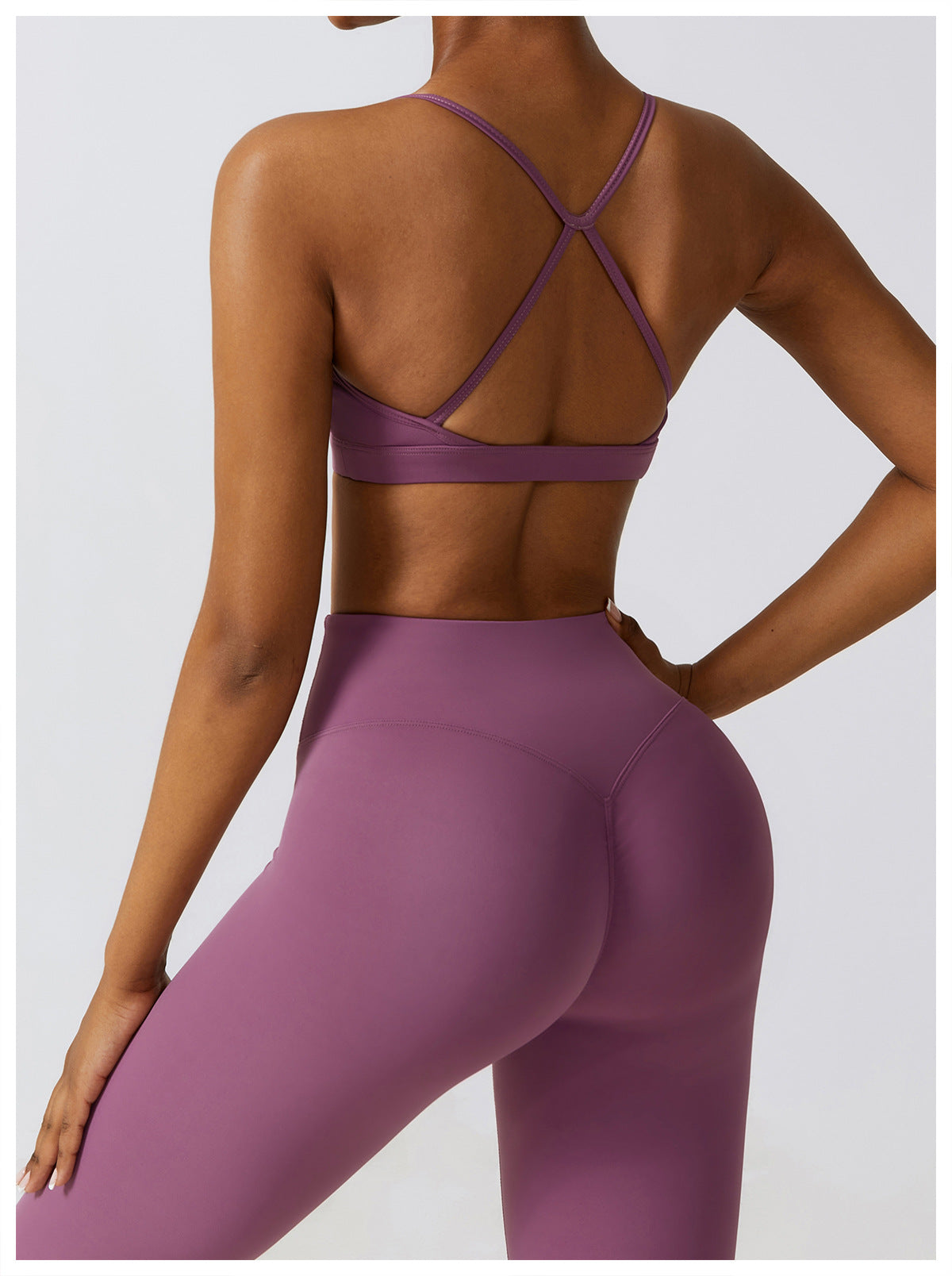 2-teilig X-Back Sports-BH + Push-up Leggings Set