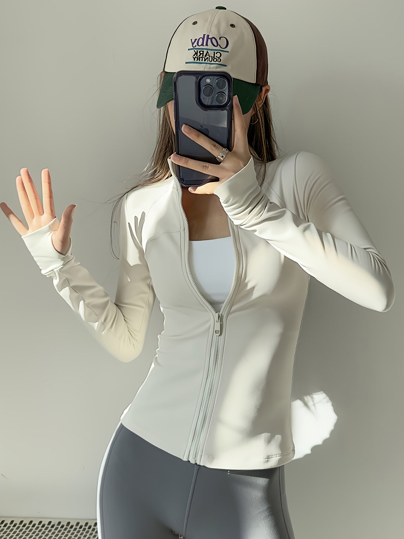 Fleecegefütterte Sportjacke mit Stehkragen