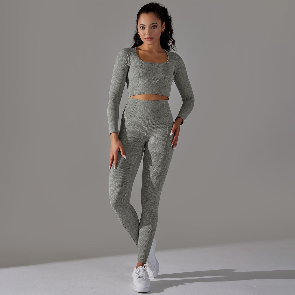 2-teiliges Eleganz-Seamless Langärmliger Sport-Set