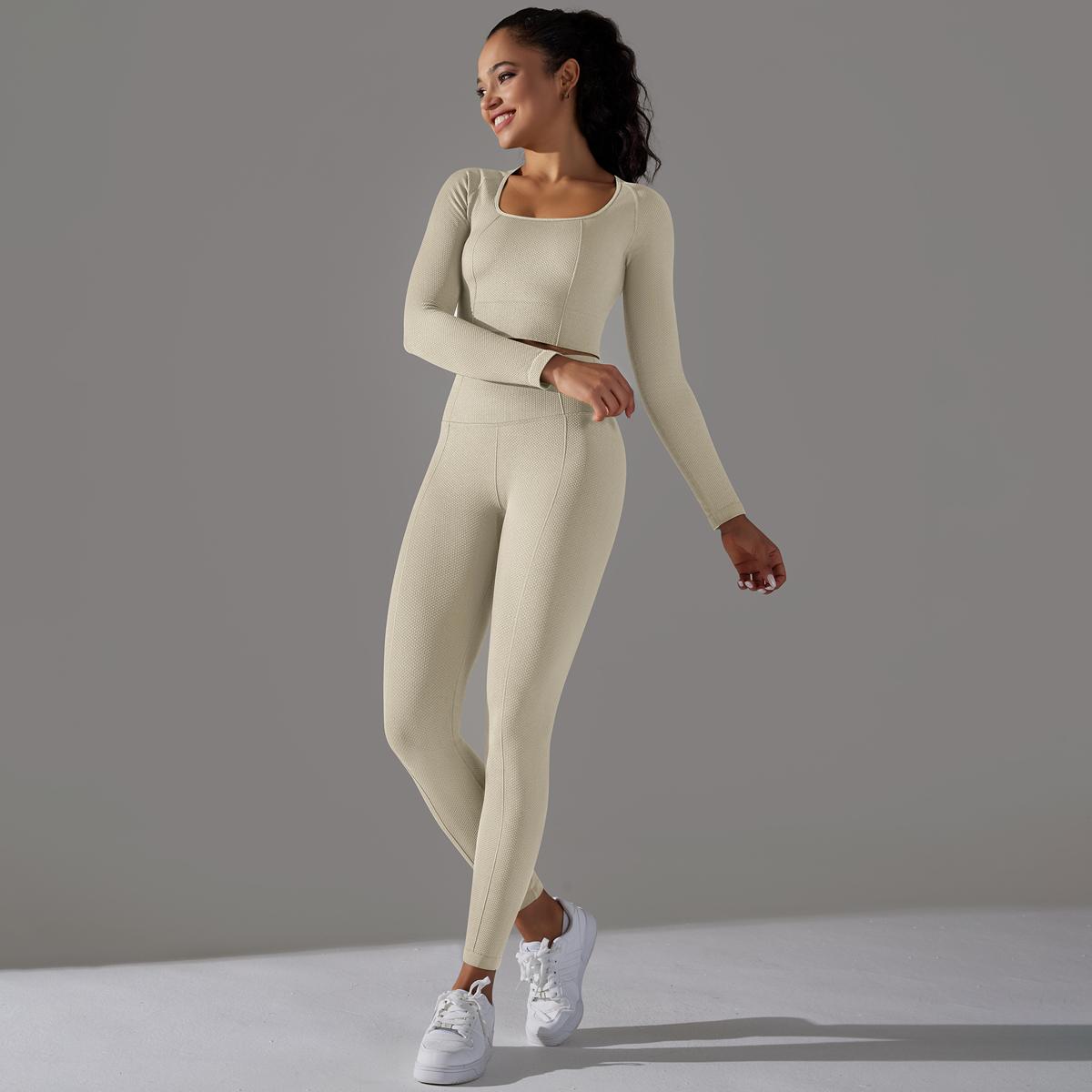 2-teiliges Eleganz-Seamless Langärmliger Sport-Set