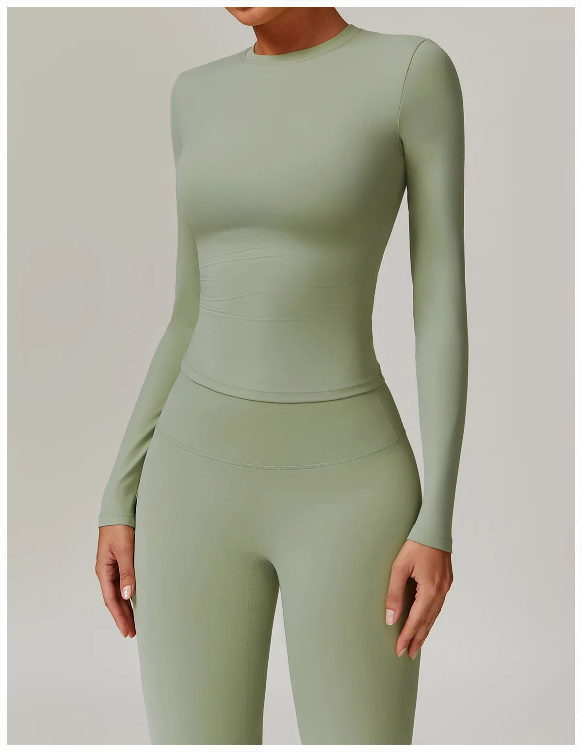 2-teiliges Langärmliges Sportshirt mit Leggings Set