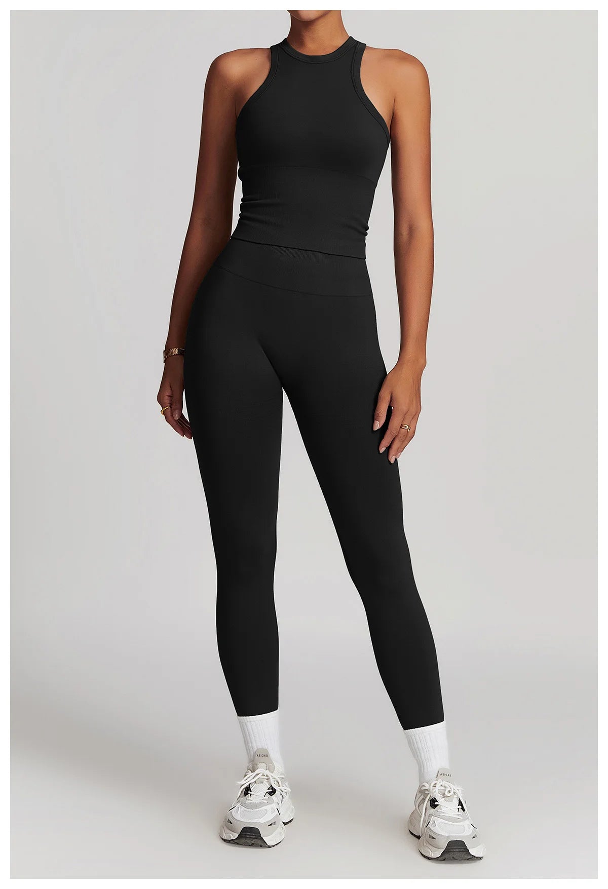 2-Teiliger Fitness Set Crop-Top mit Leggings