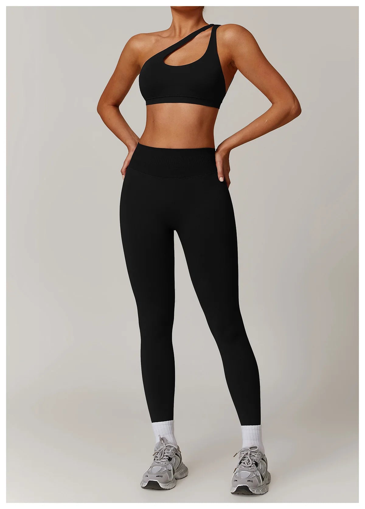 2. teiliger One-Shoulder Sport-BH mit Leggings