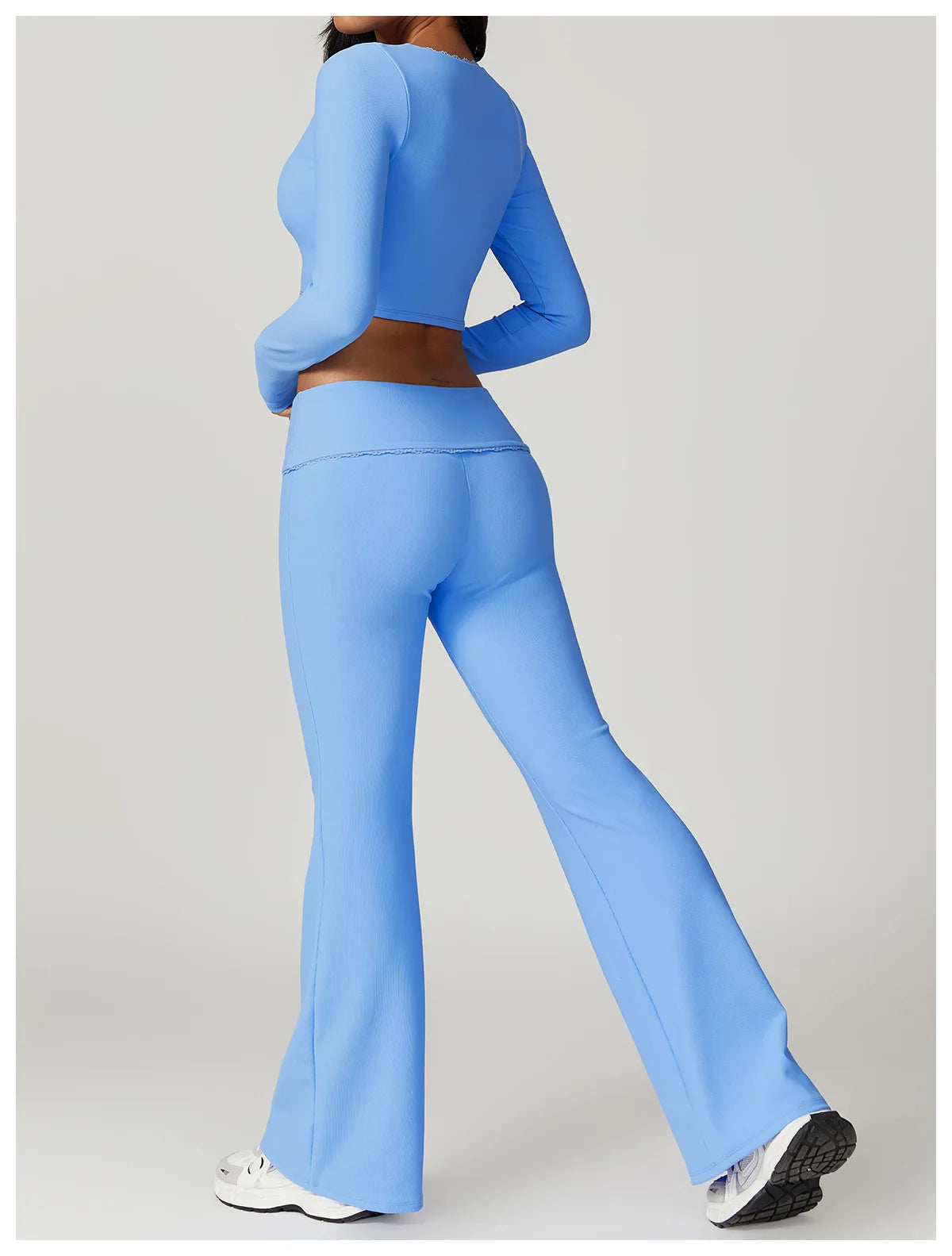 2-Teiligen Ribbed Gym Long Sleeve Set