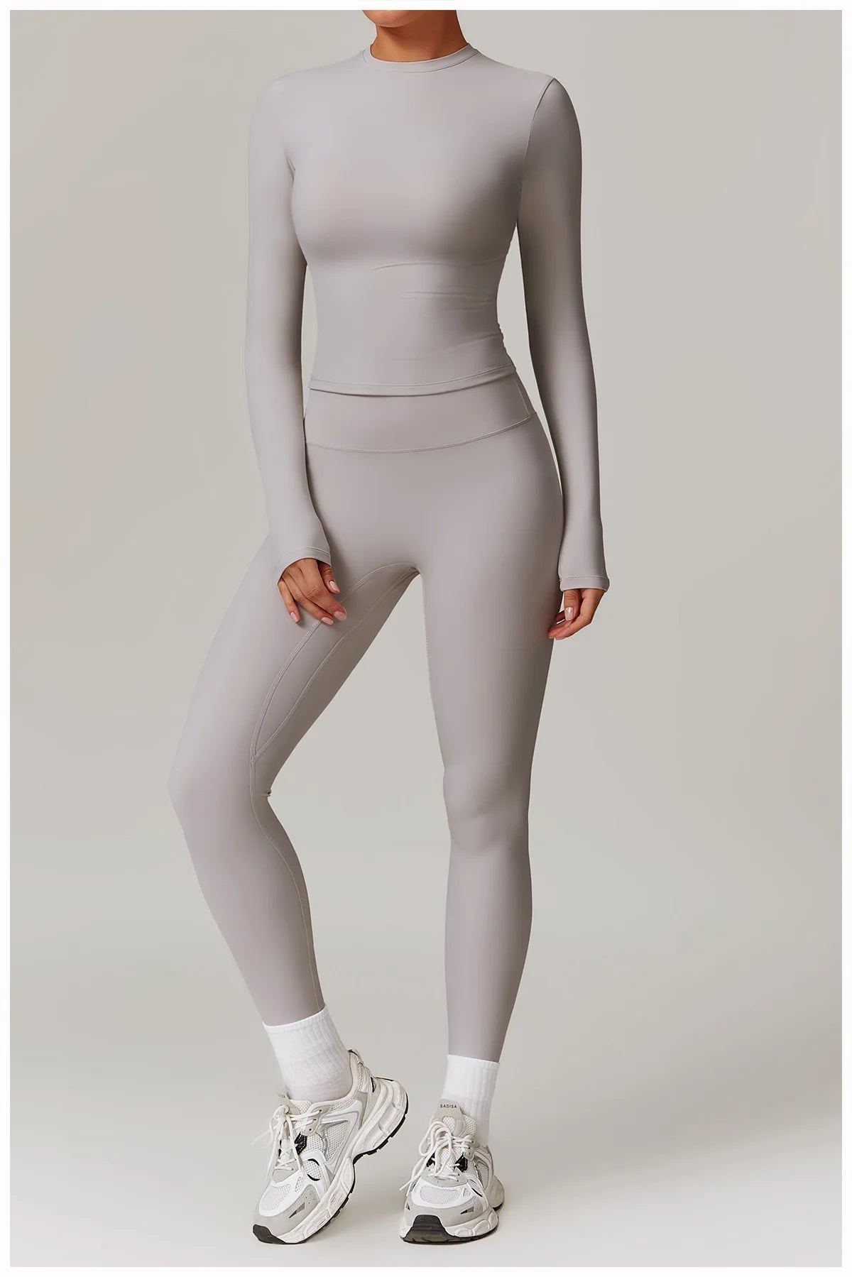 2-teiliges Langärmliges Sportshirt mit Leggings Set
