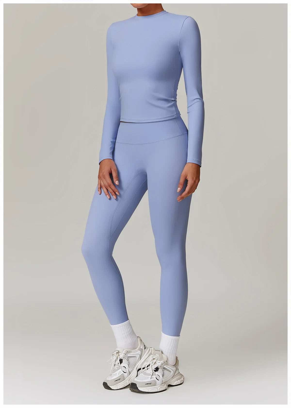 2-teiliges Langärmliges Sportshirt mit Leggings Set