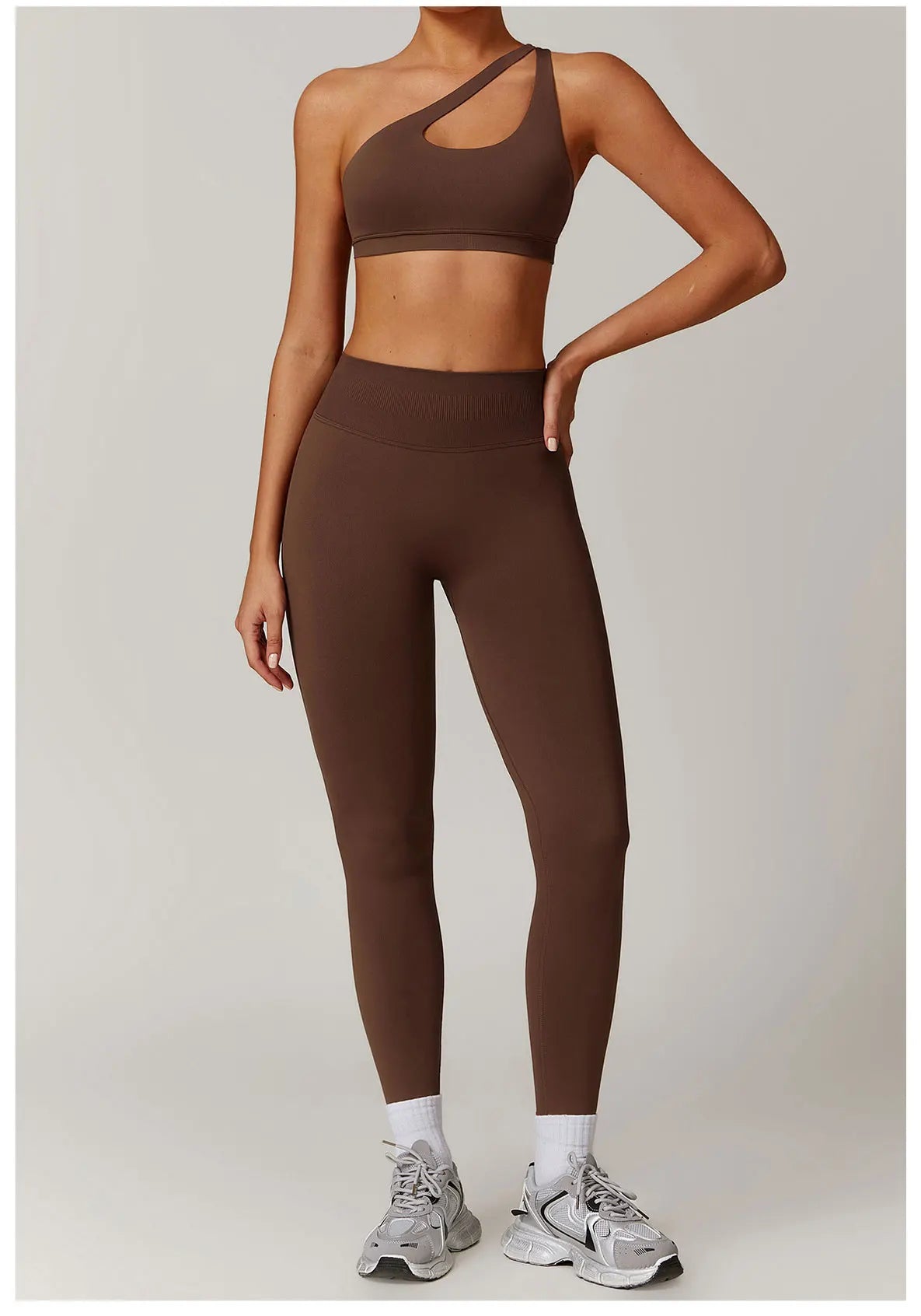 2. teiliger One-Shoulder Sport-BH mit Leggings