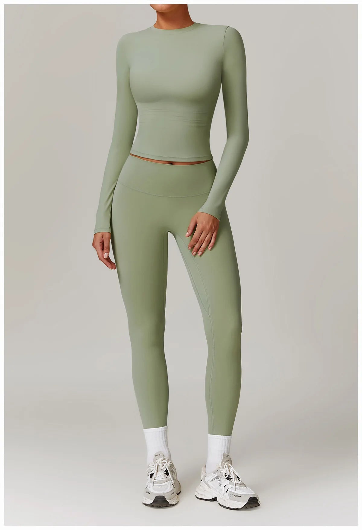 2-teiliges Langärmliges Sportshirt mit Leggings Set
