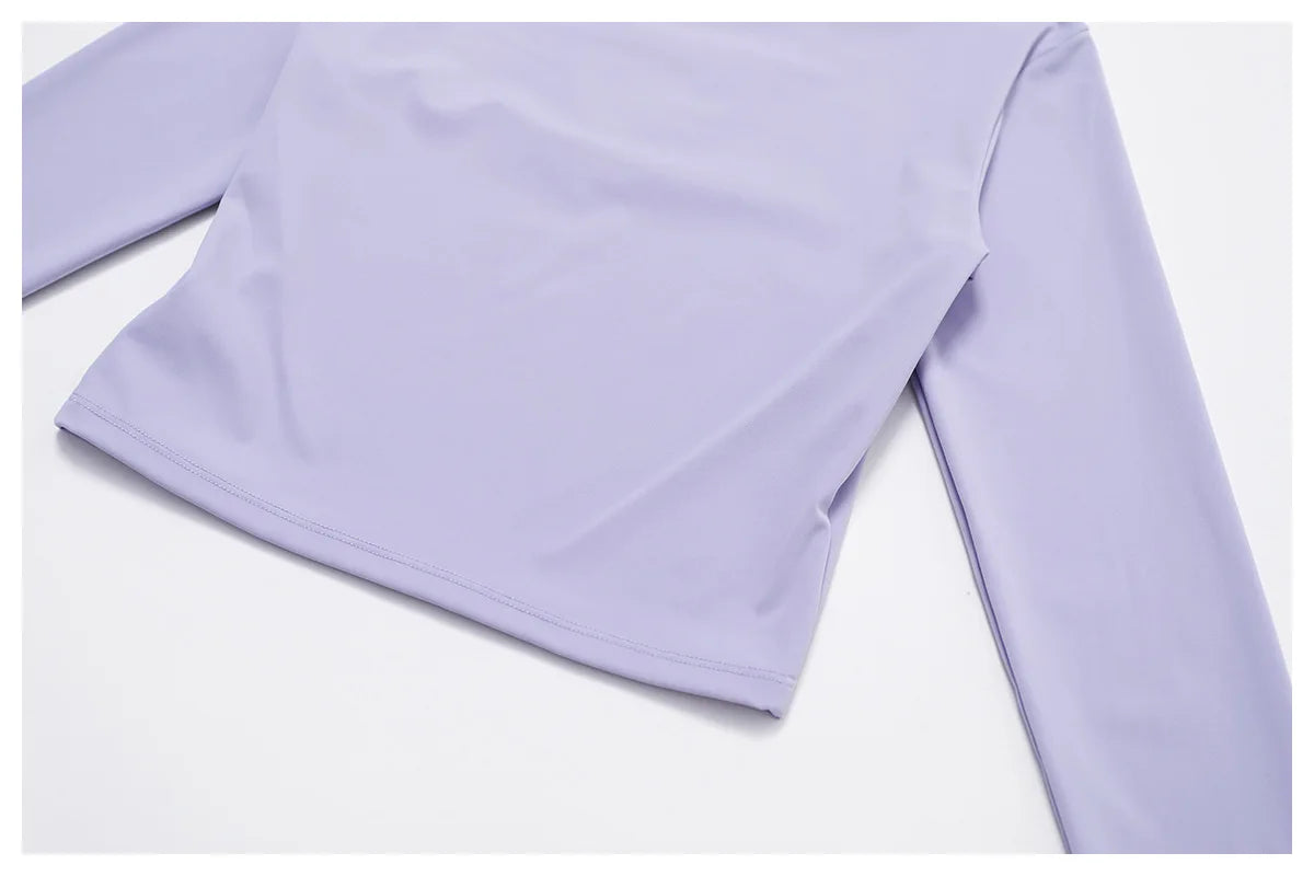 2-teiligen Gym Set Sweatpants mit Long-Sleeve Crop-Top