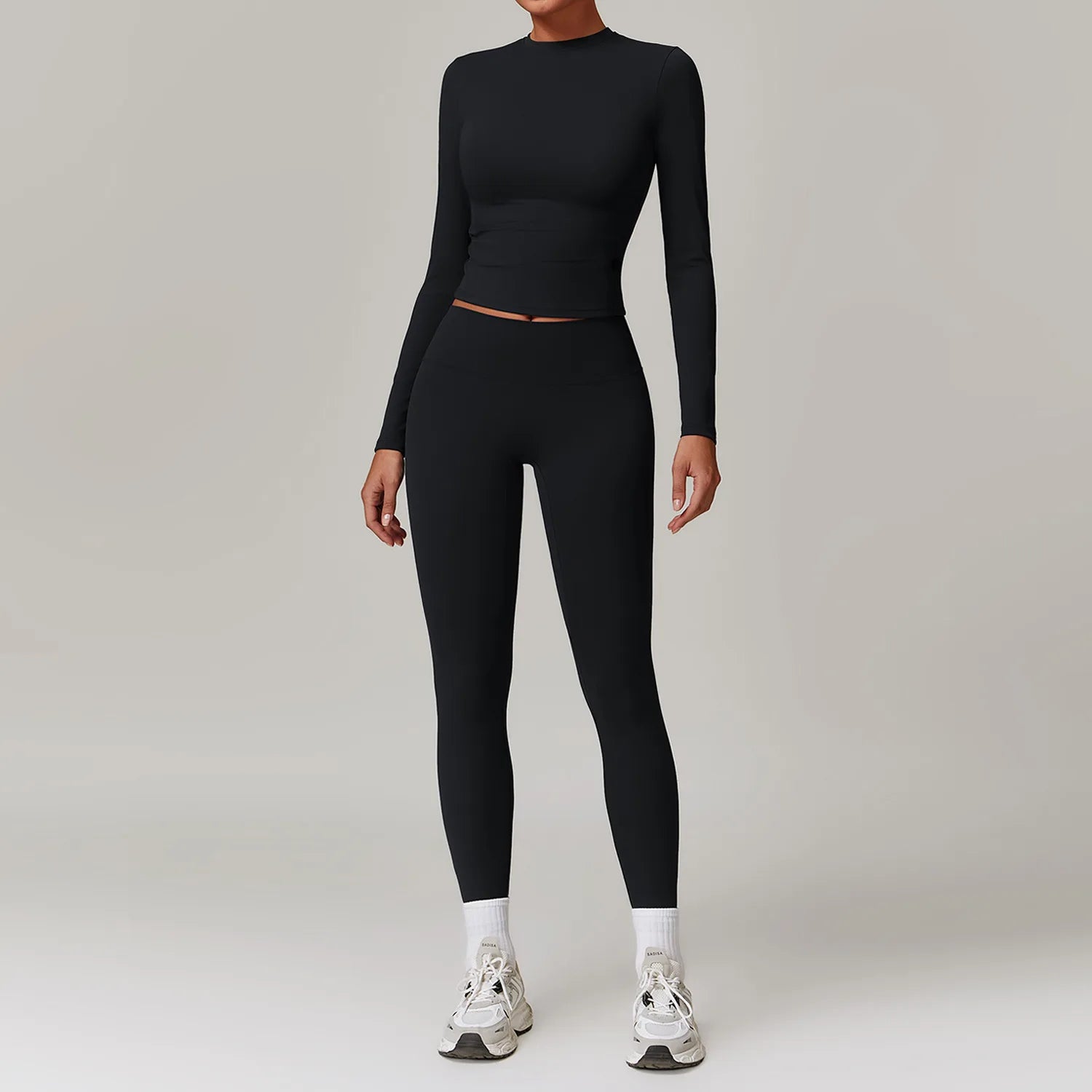 2-teiliges Langärmliges Sportshirt mit Leggings Set