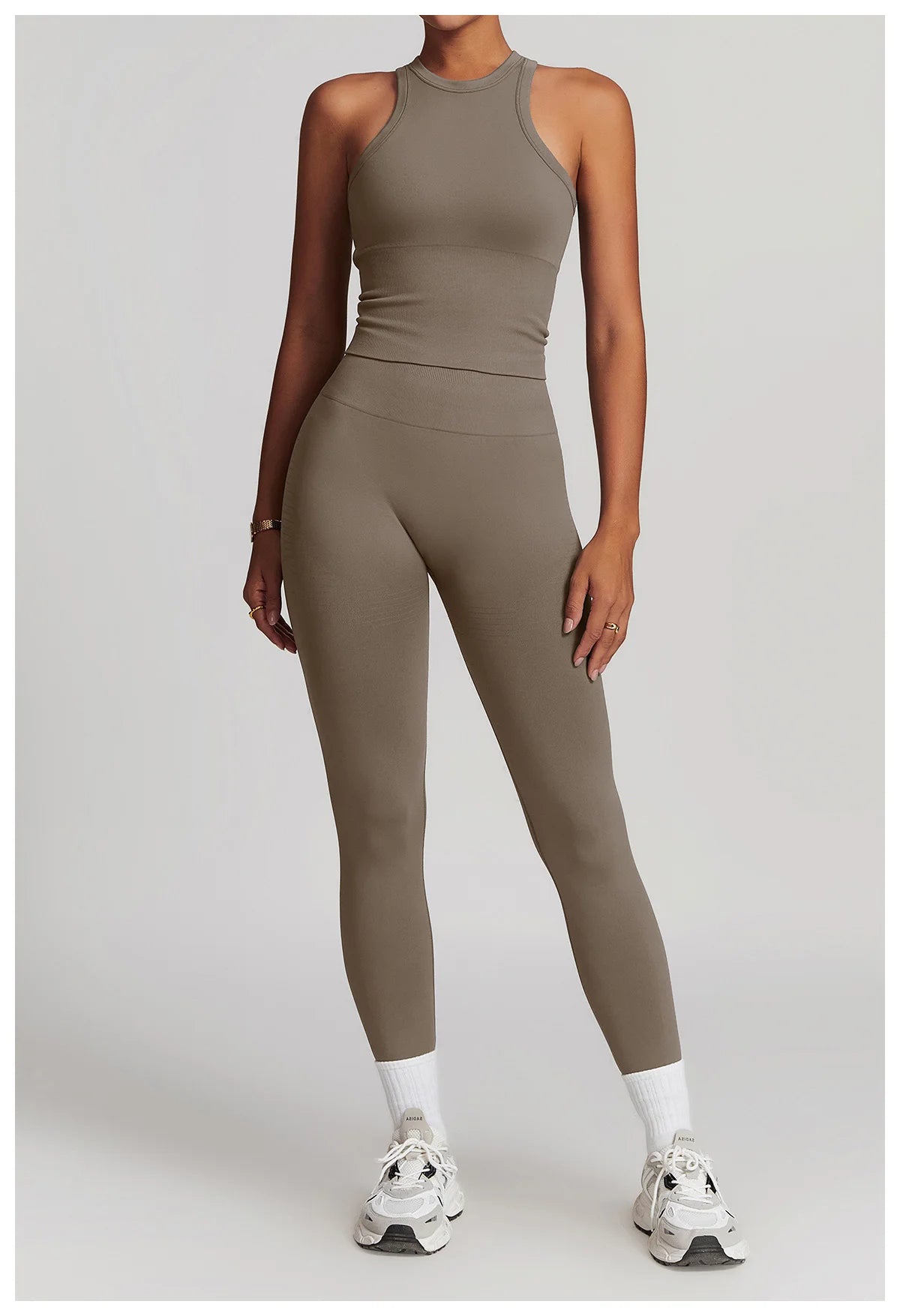 2-Teiliger Fitness Set Crop-Top mit Leggings