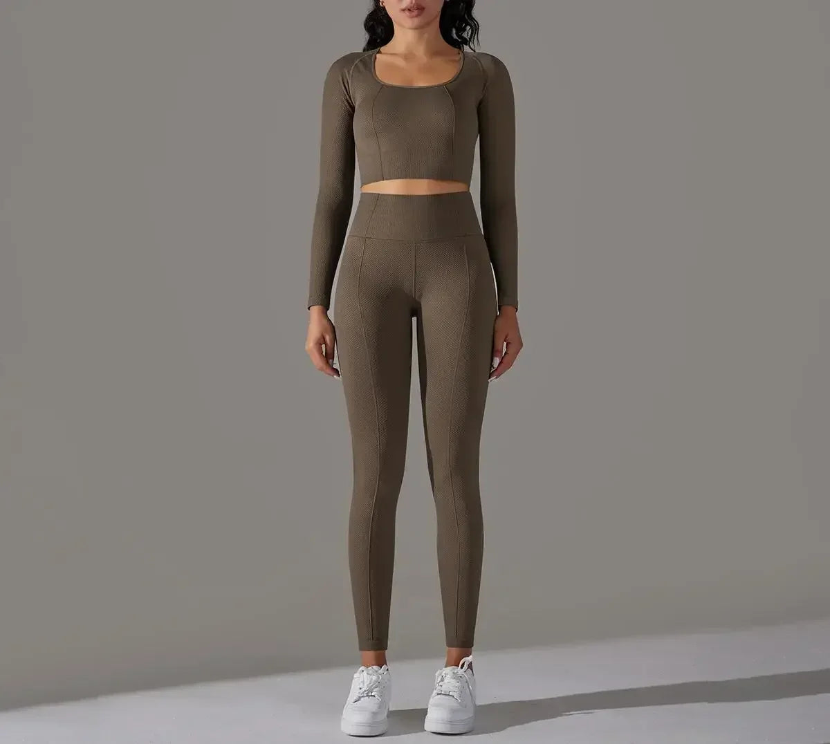 2-teiliges Eleganz-Seamless Langärmliger Sport-Set