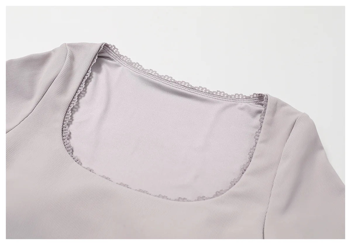 2-Teiligen Ribbed Gym Set mit Crop-top