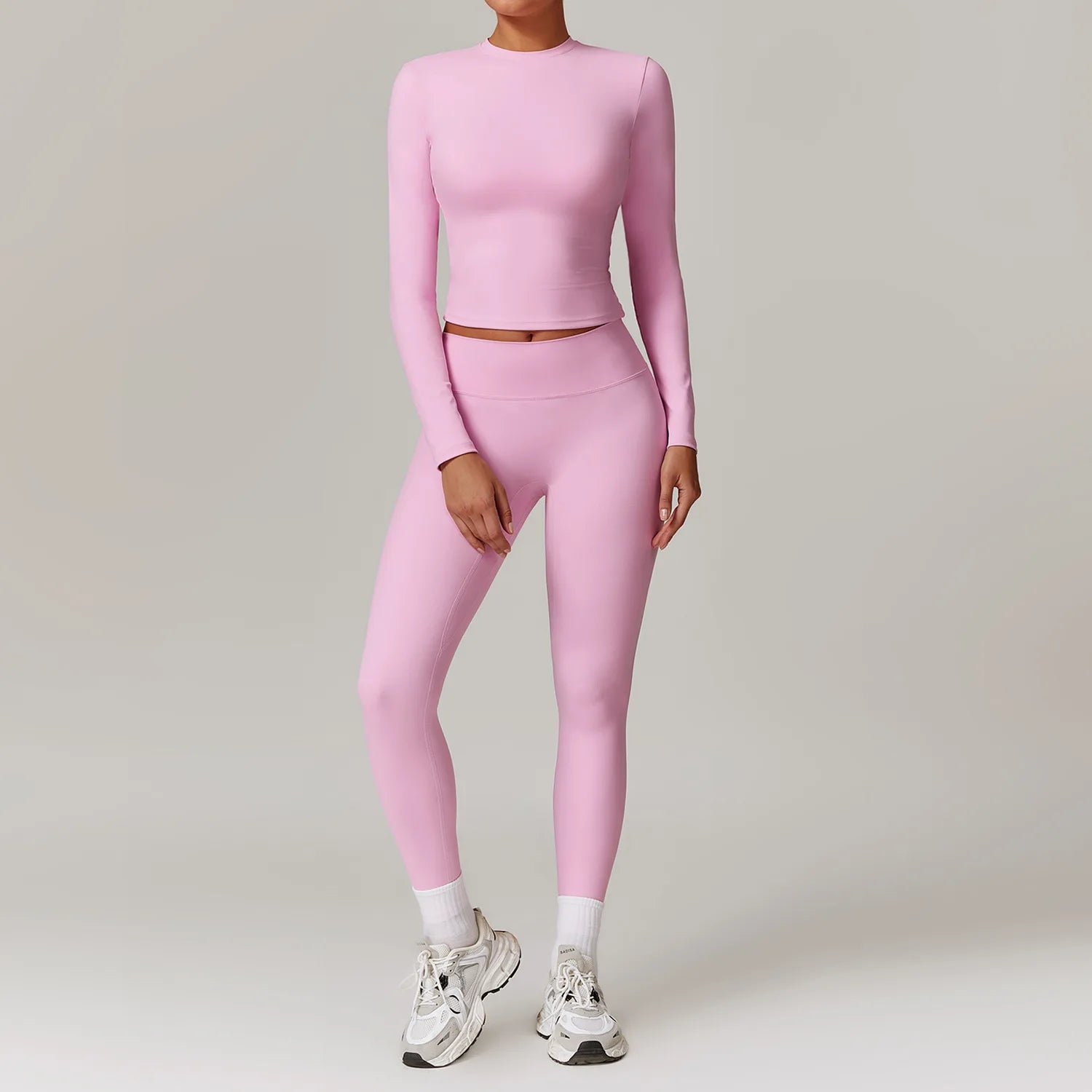 2-teiliges Langärmliges Sportshirt mit Leggings Set