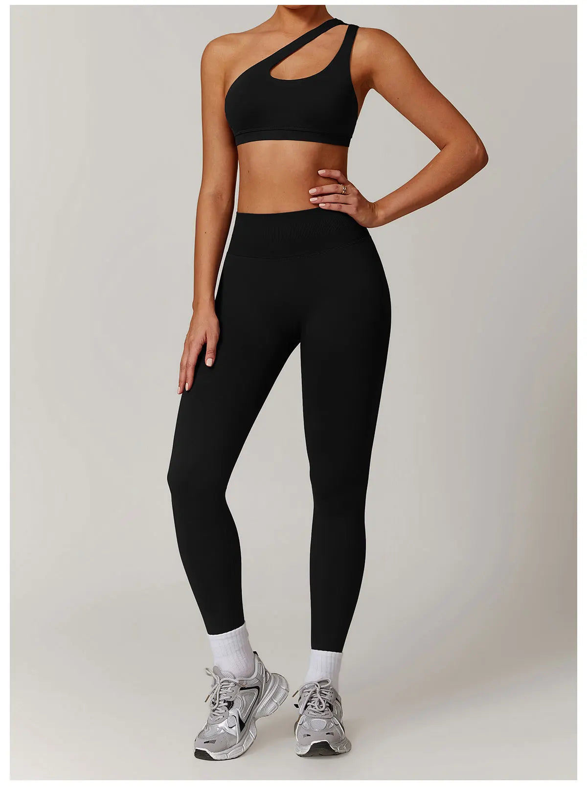 2. teiliger One-Shoulder Sport-BH mit Leggings