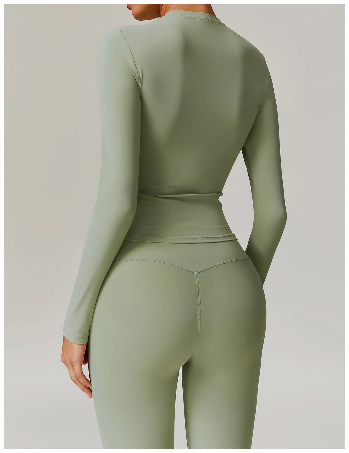 2-teiliges Langärmliges Sportshirt mit Leggings Set
