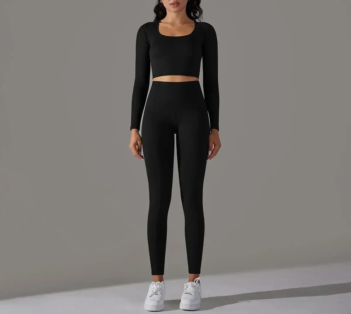 2-teiliges Eleganz-Seamless Langärmliger Sport-Set