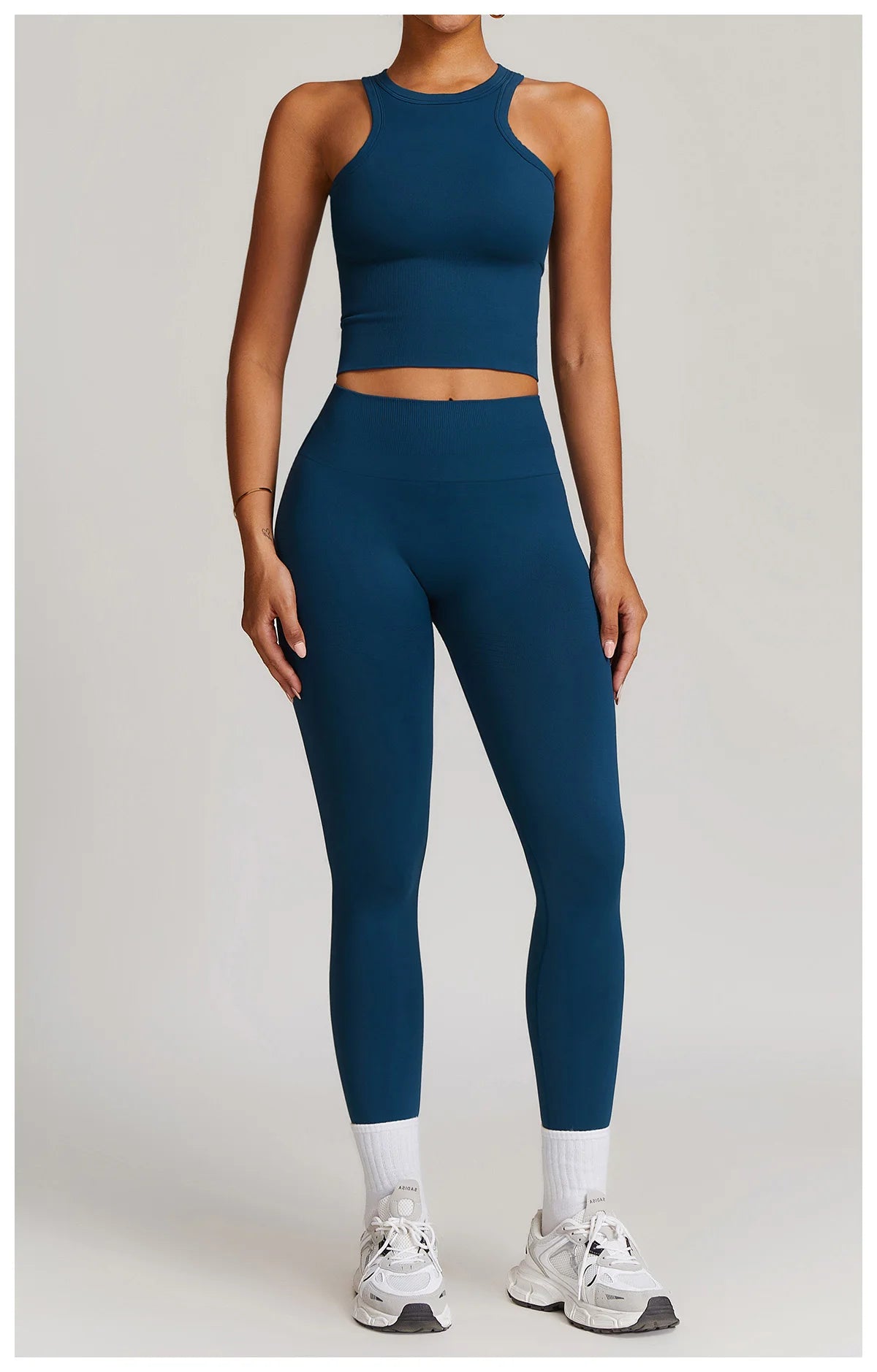 2-Teiliger Fitness Set Crop-Top mit Leggings