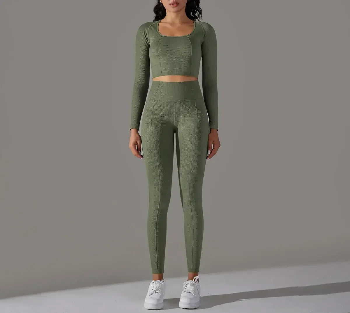 2-teiliges Eleganz-Seamless Langärmliger Sport-Set