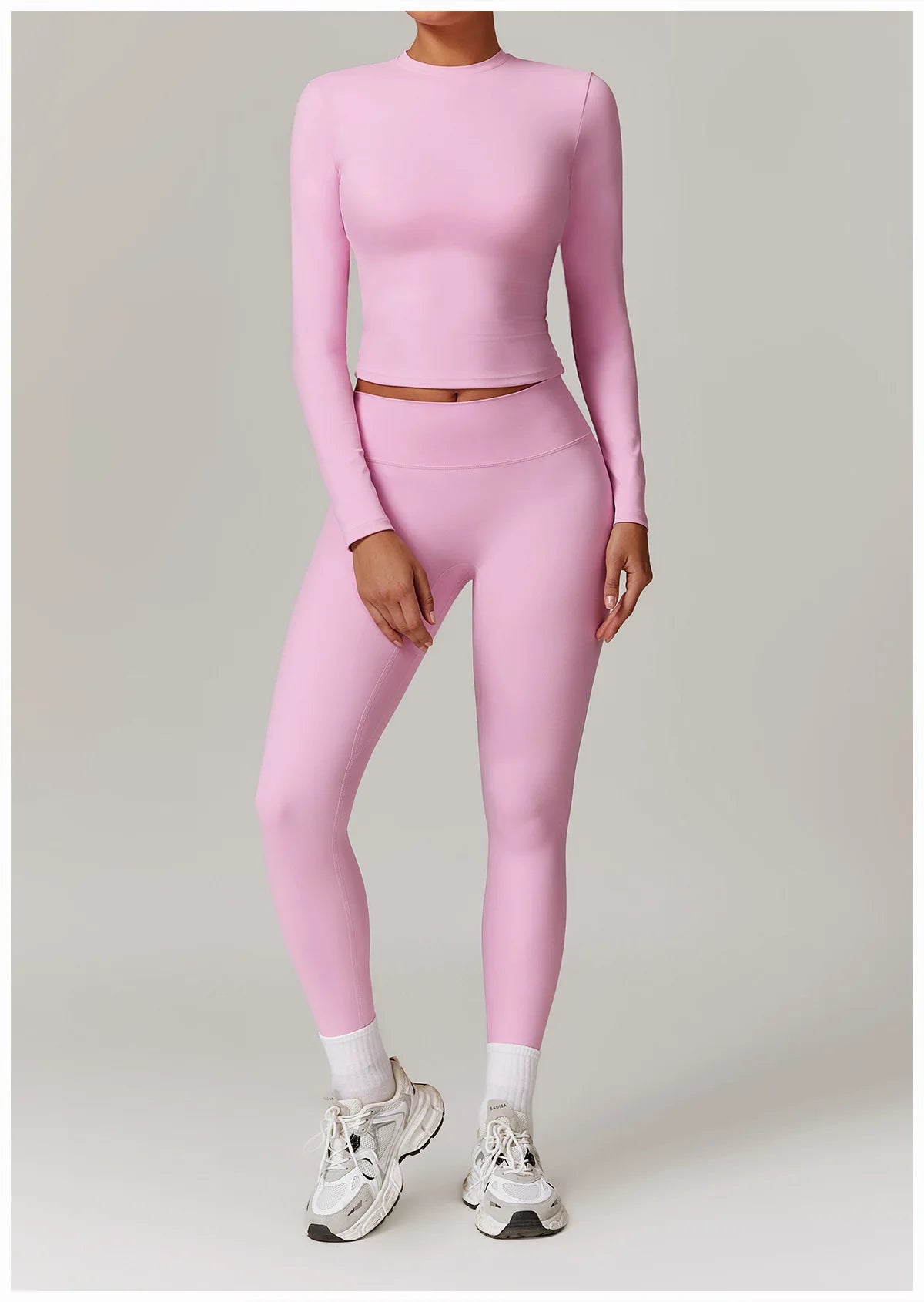 2-teiliges Langärmliges Sportshirt mit Leggings Set