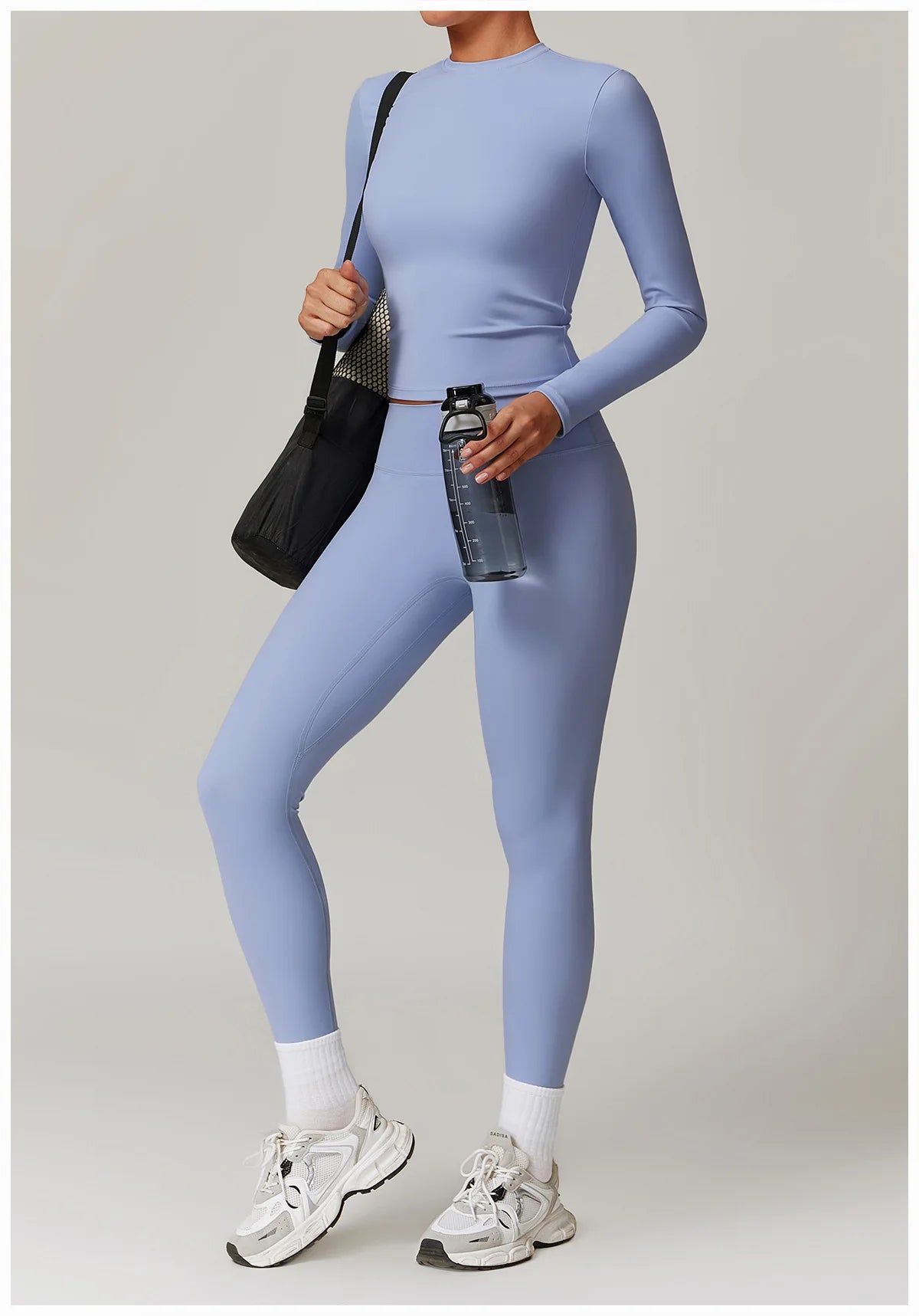 2-teiliges Langärmliges Sportshirt mit Leggings Set