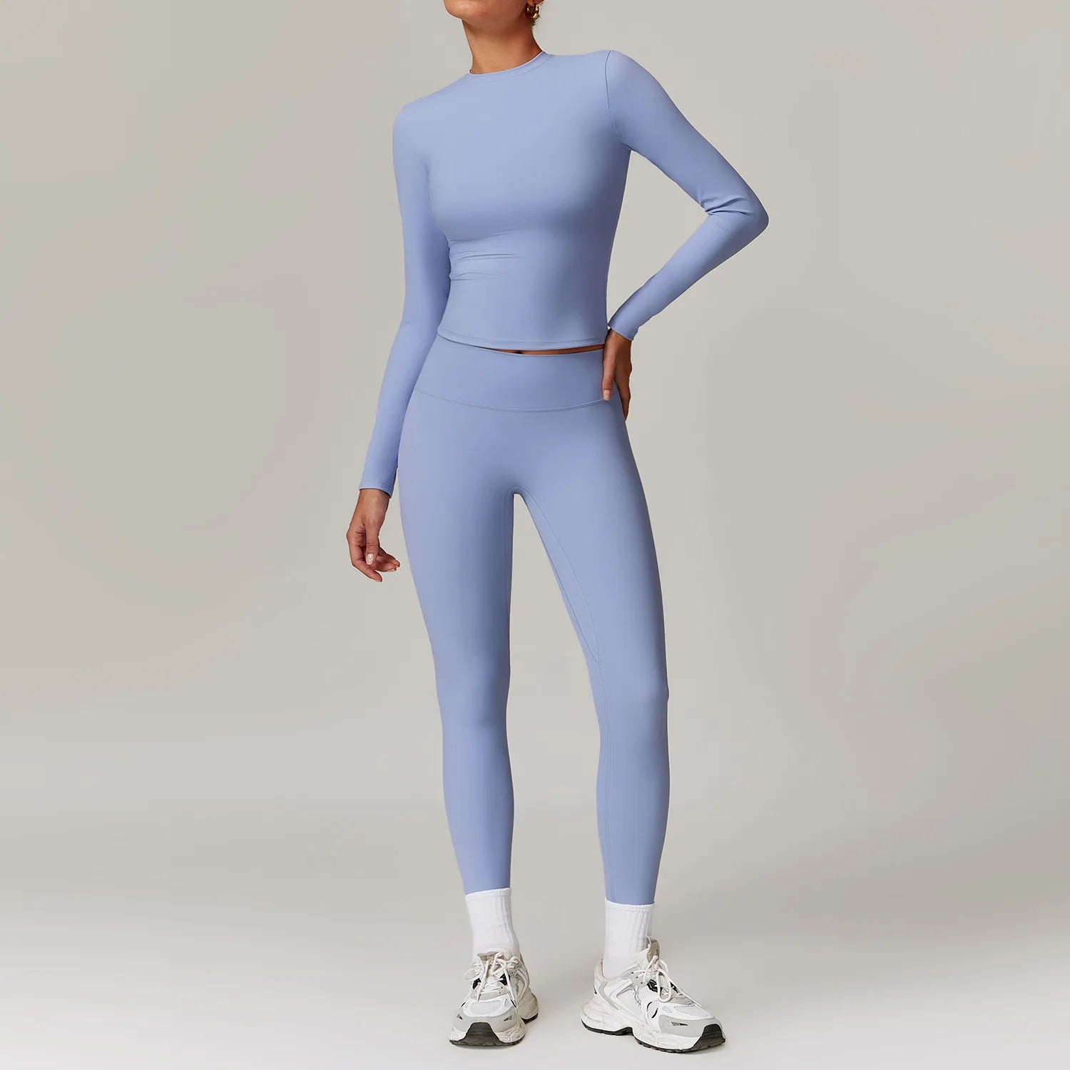2-teiliges Langärmliges Sportshirt mit Leggings Set
