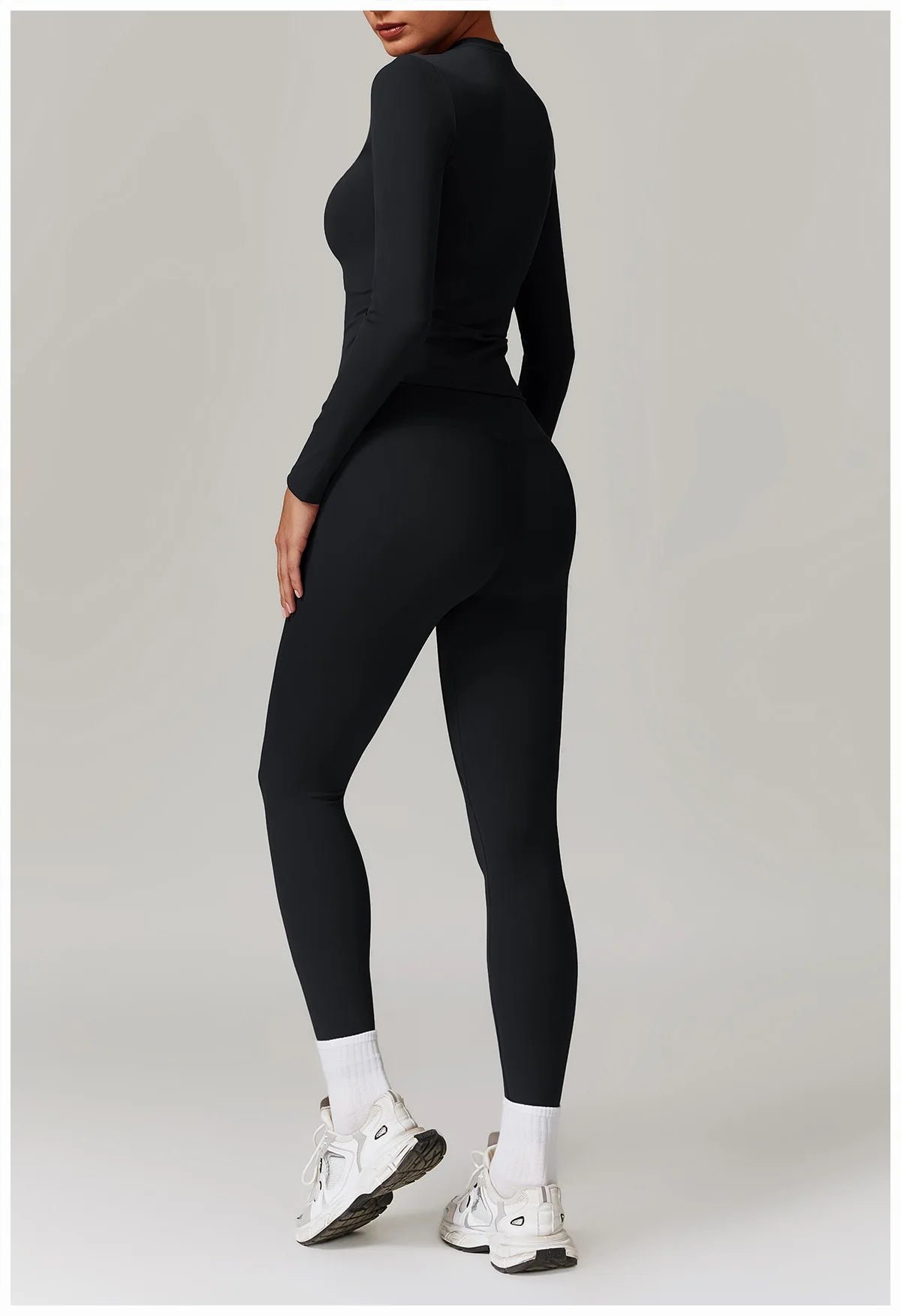 2-teiliges Langärmliges Sportshirt mit Leggings Set