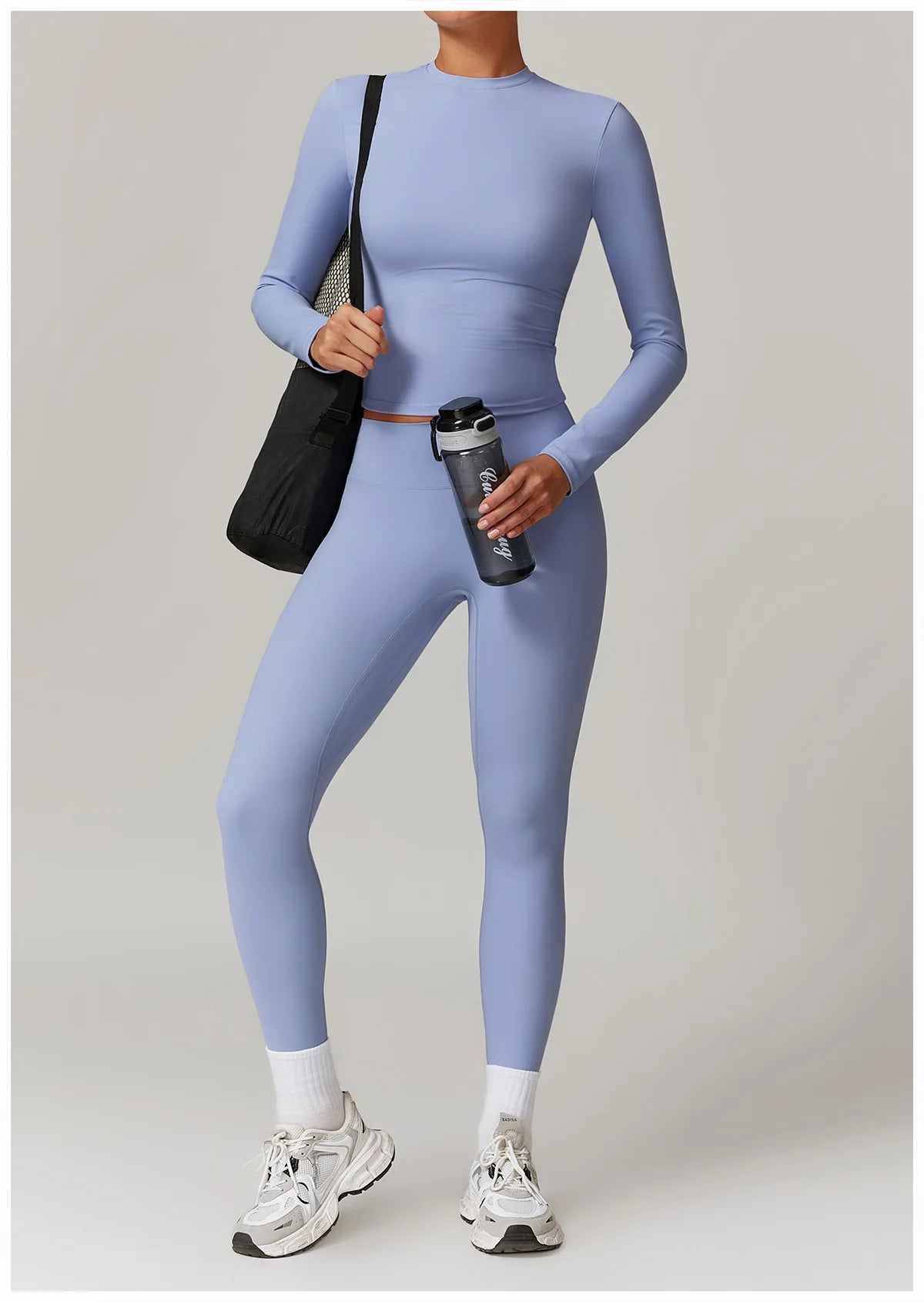 2-teiliges Langärmliges Sportshirt mit Leggings Set