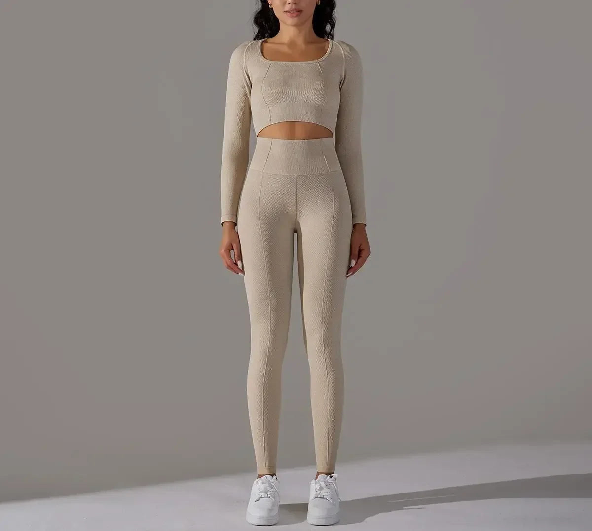2-teiliges Eleganz-Seamless Langärmliger Sport-Set