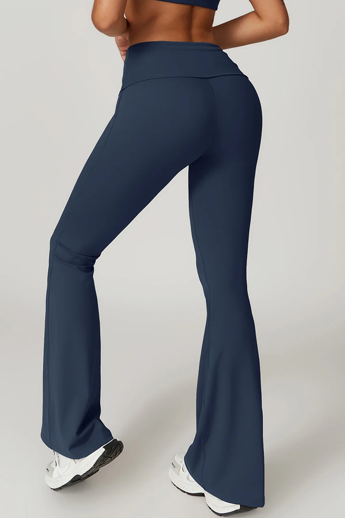 Gefalteter Taillenbund Flared Sport Leggings