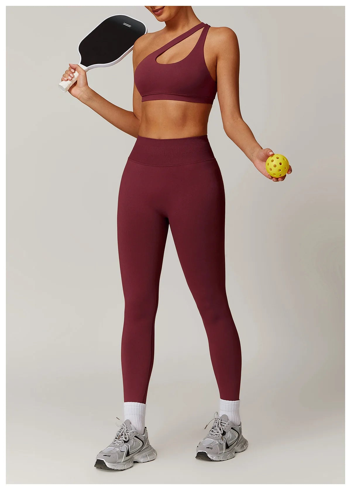 2. teiliger One-Shoulder Sport-BH mit Leggings