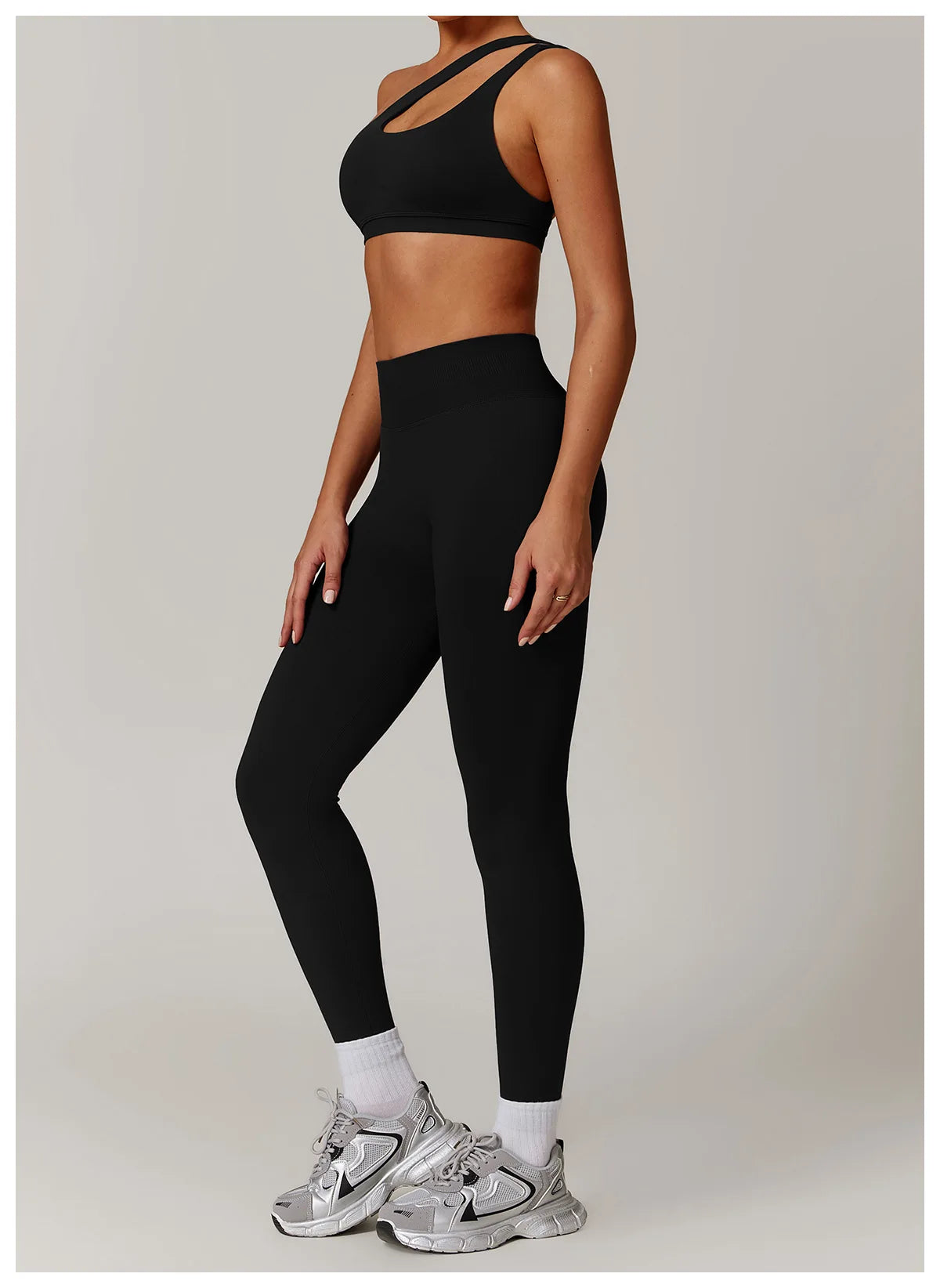 2. teiliger One-Shoulder Sport-BH mit Leggings