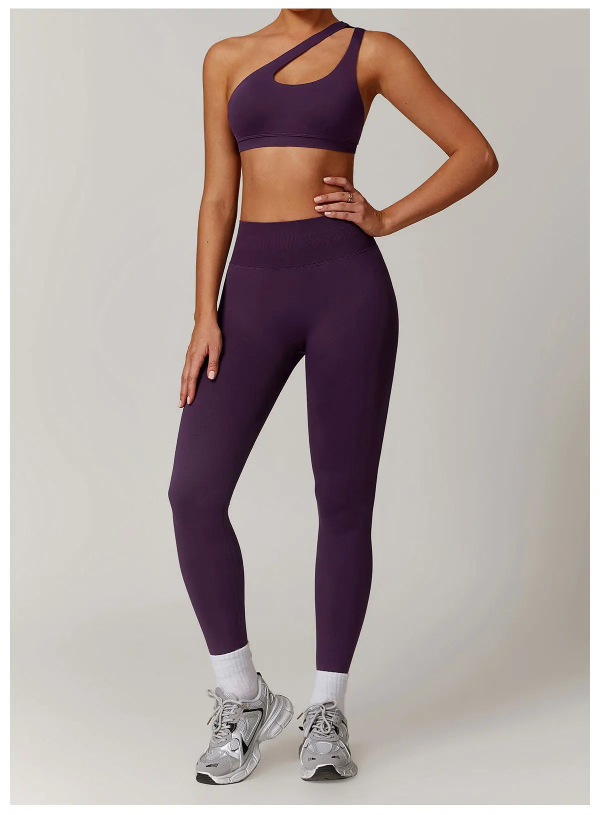 2. teiliger One-Shoulder Sport-BH mit Leggings