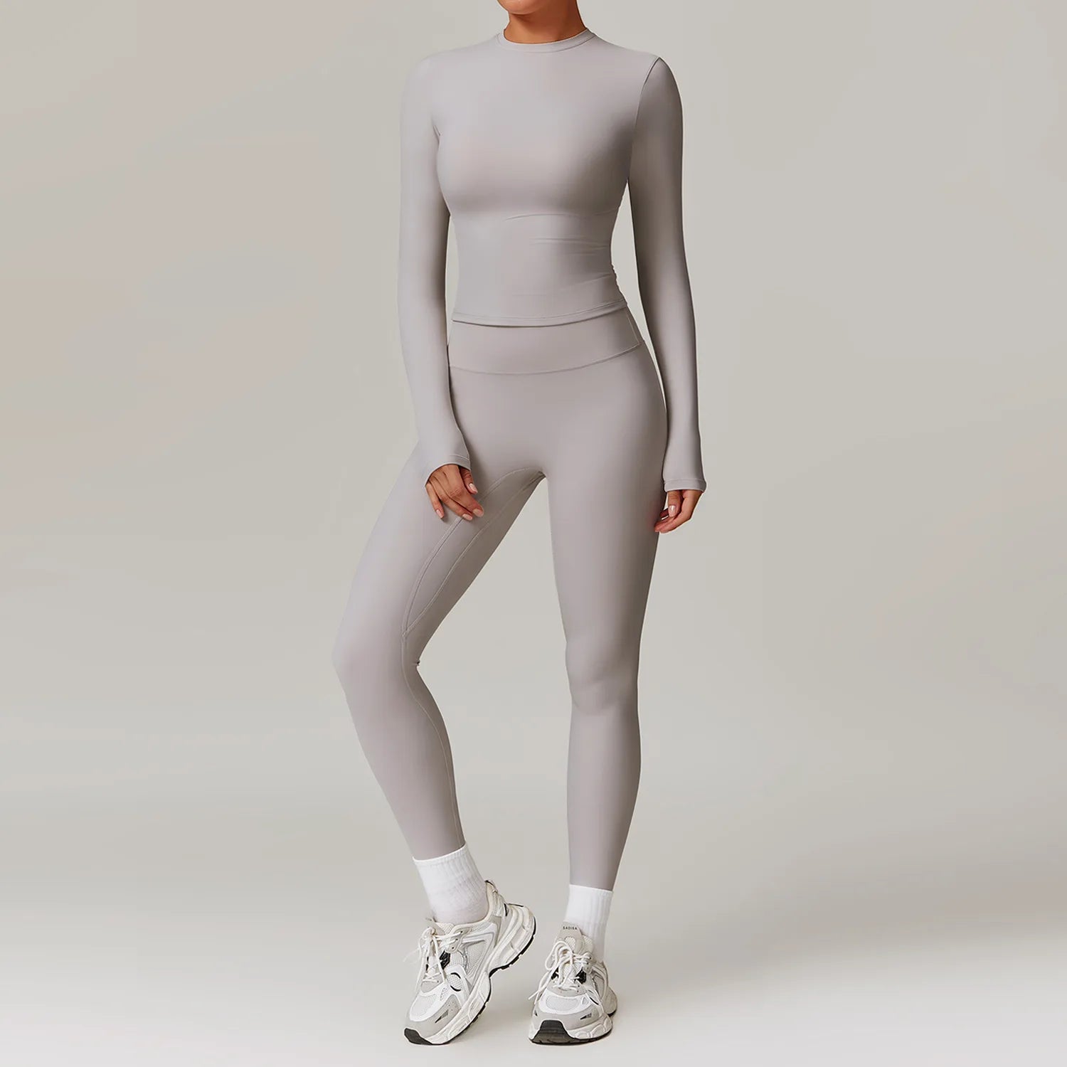 2-teiliges Langärmliges Sportshirt mit Leggings Set