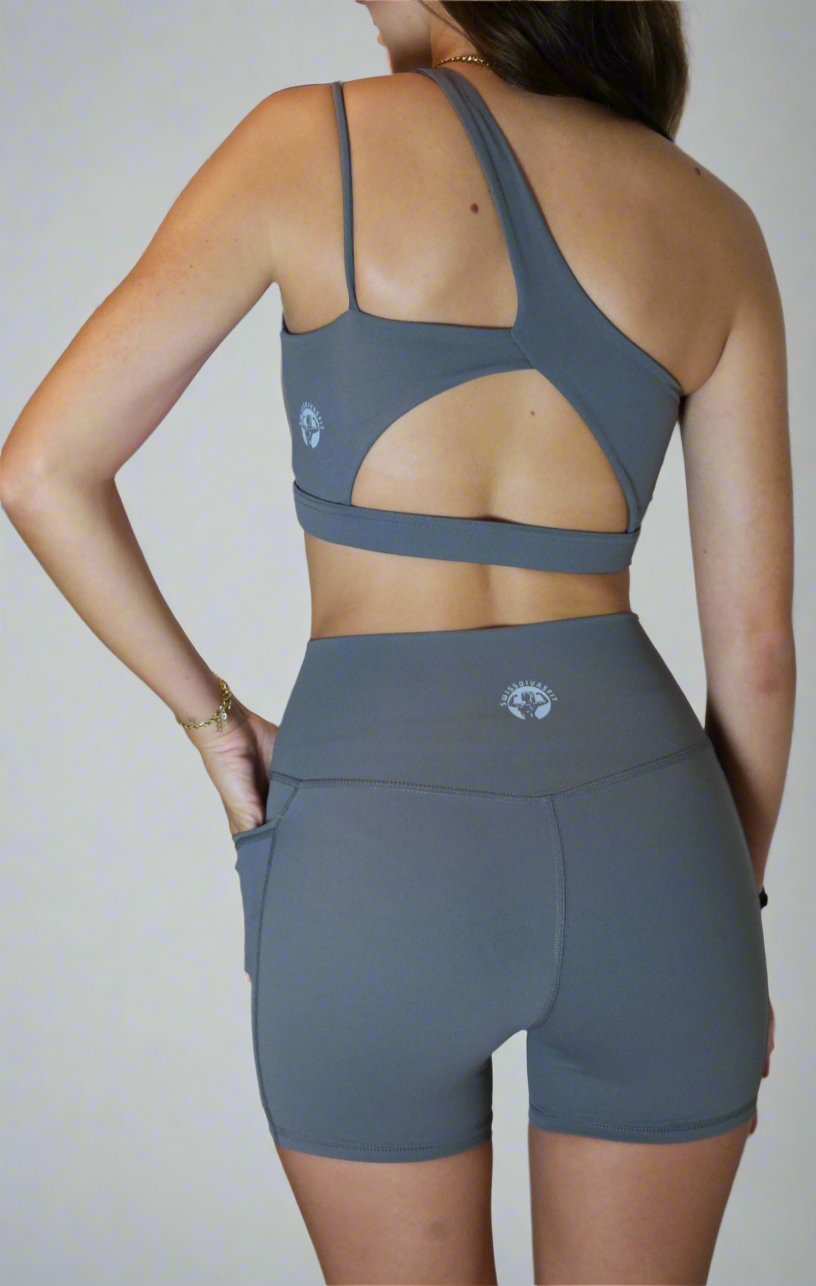 2-teilig Asymmetrische ein-Schulter + mini shorts set