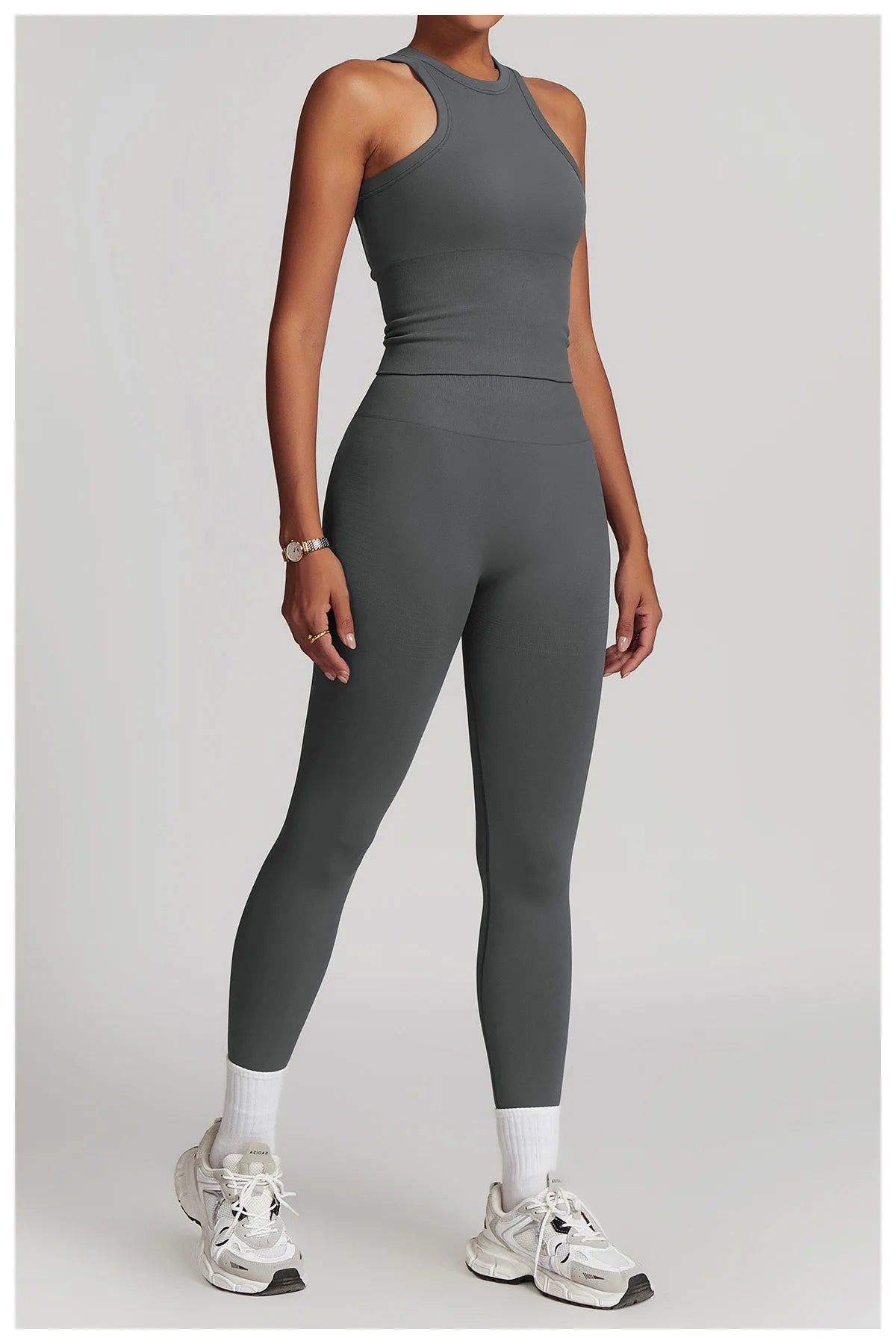 2-Teiliger Fitness Set Crop-Top mit Leggings