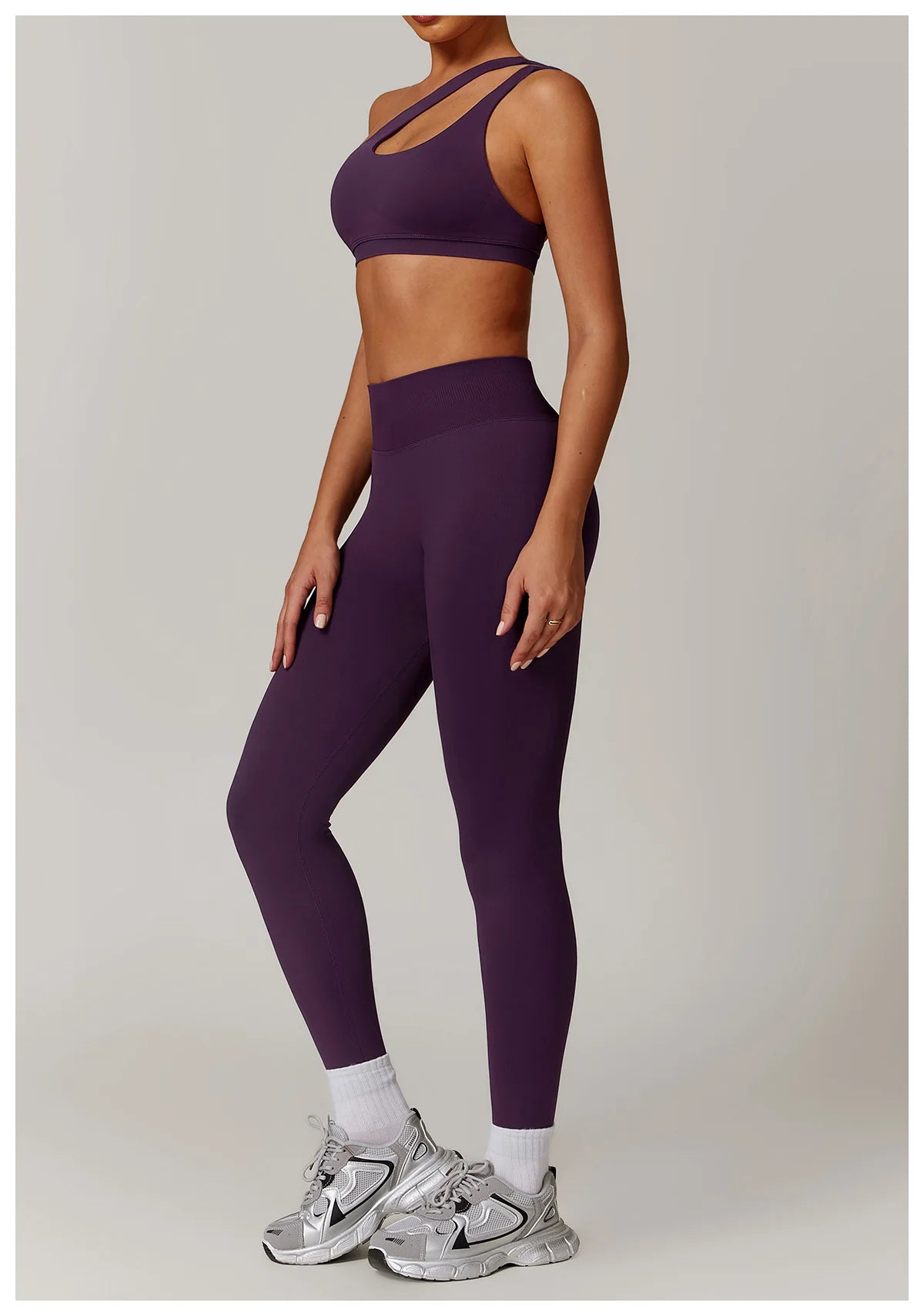 2. teiliger One-Shoulder Sport-BH mit Leggings
