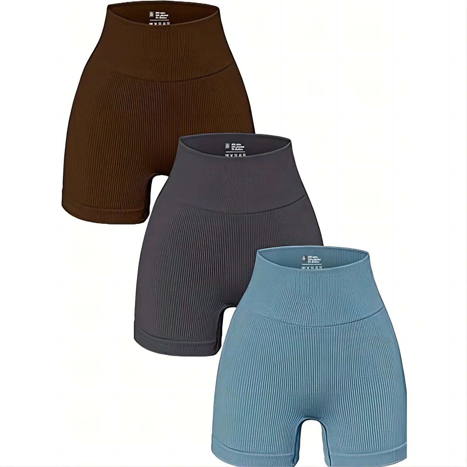 3er-Pack Kurzleggings mit hohem Bund