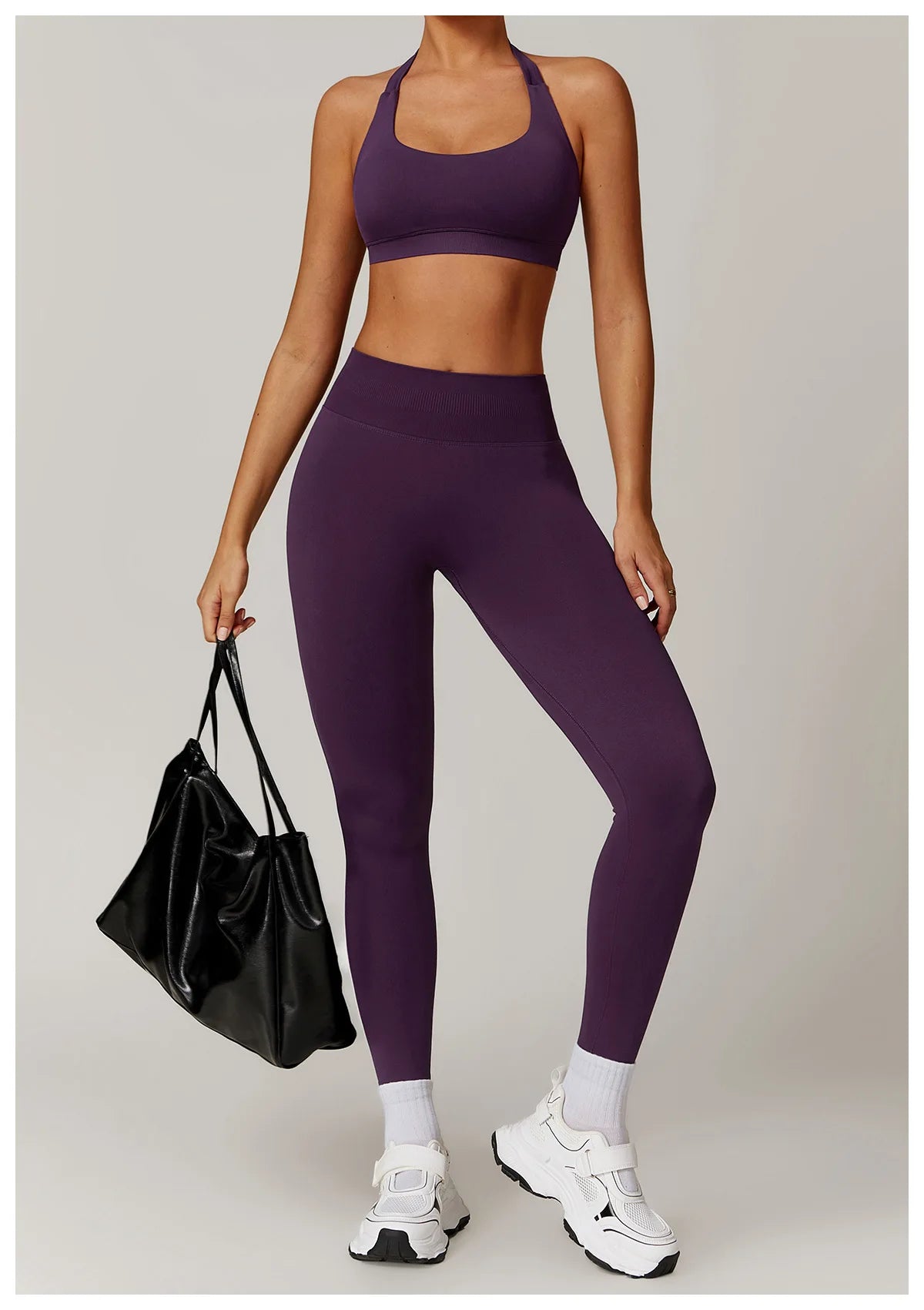 2-teiliger Hanging Neck Sport-BH mit Leggings Set