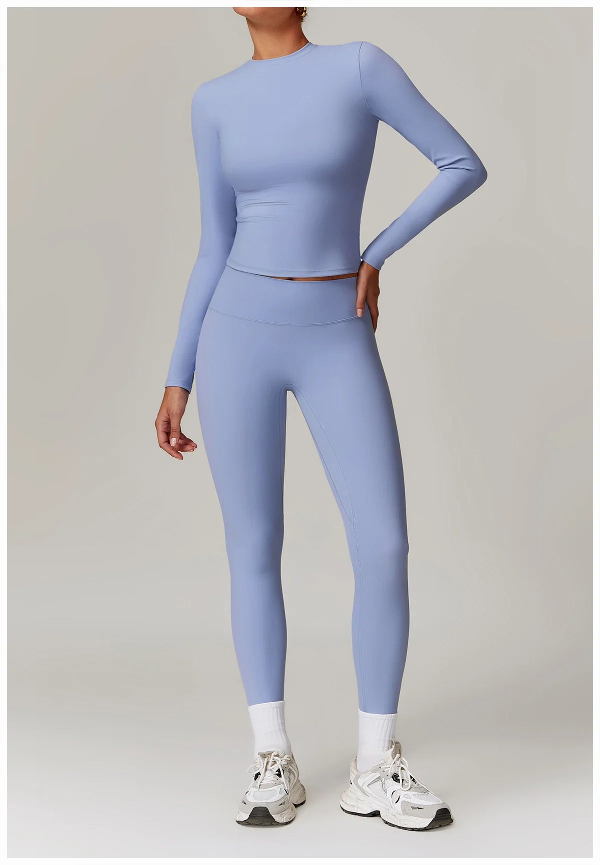 2-teiliges Langärmliges Sportshirt mit Leggings Set