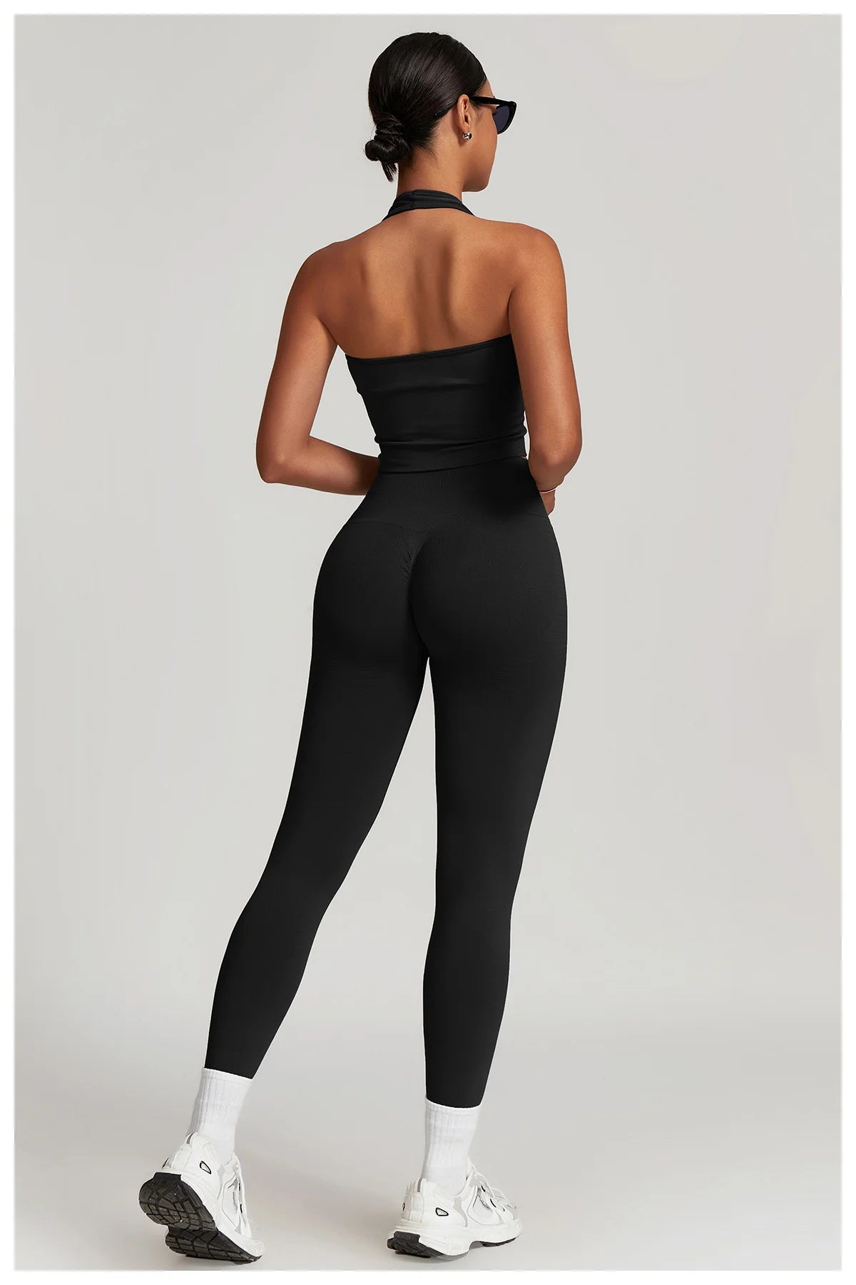 2-Teiliger Fitness Set Hanging Neck Top mit Leggings