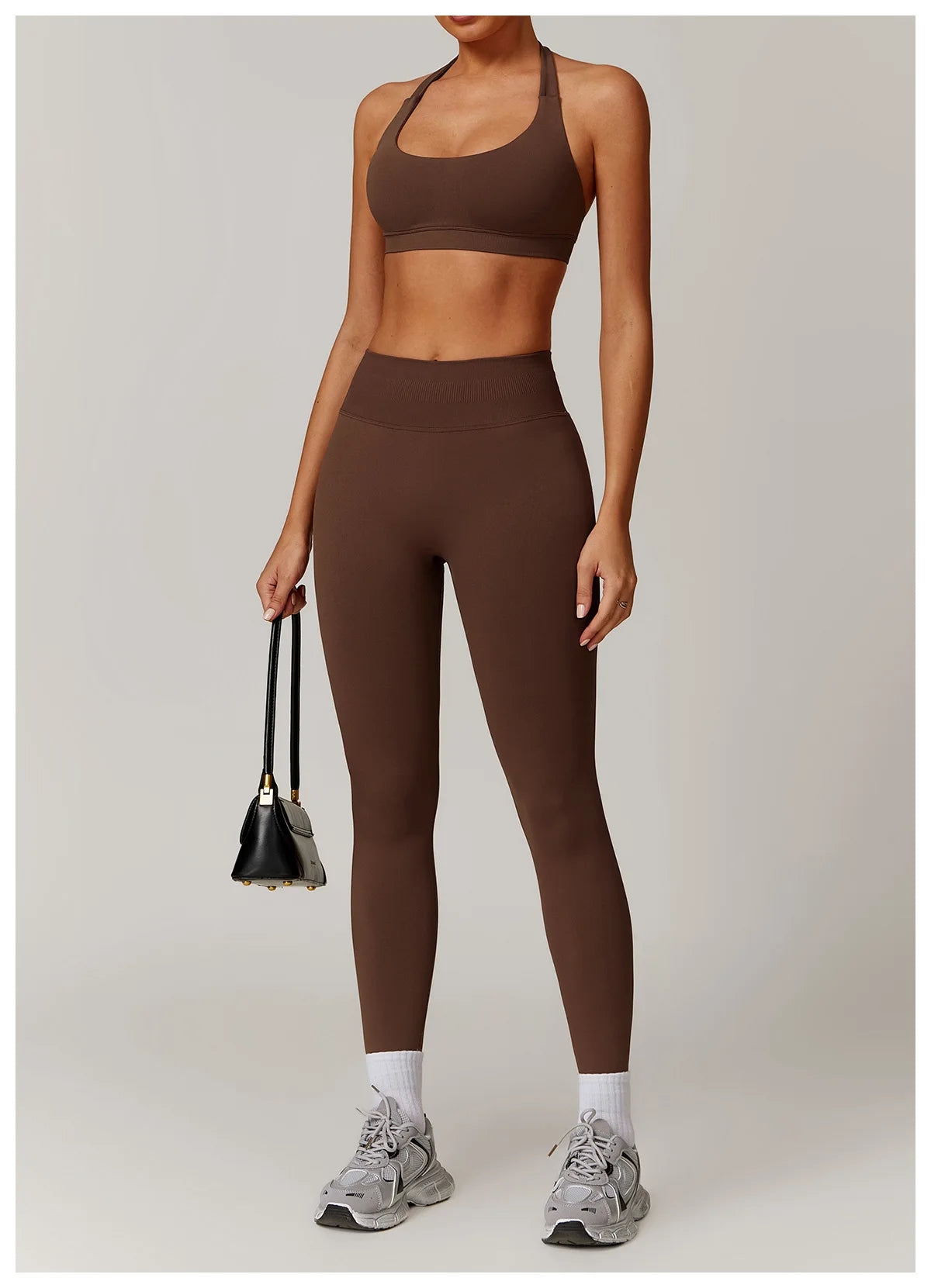 2-teiliger Hanging Neck Sport-BH mit Leggings Set