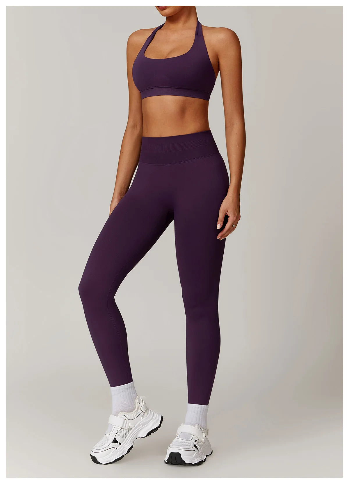 2-teiliger Hanging Neck Sport-BH mit Leggings Set