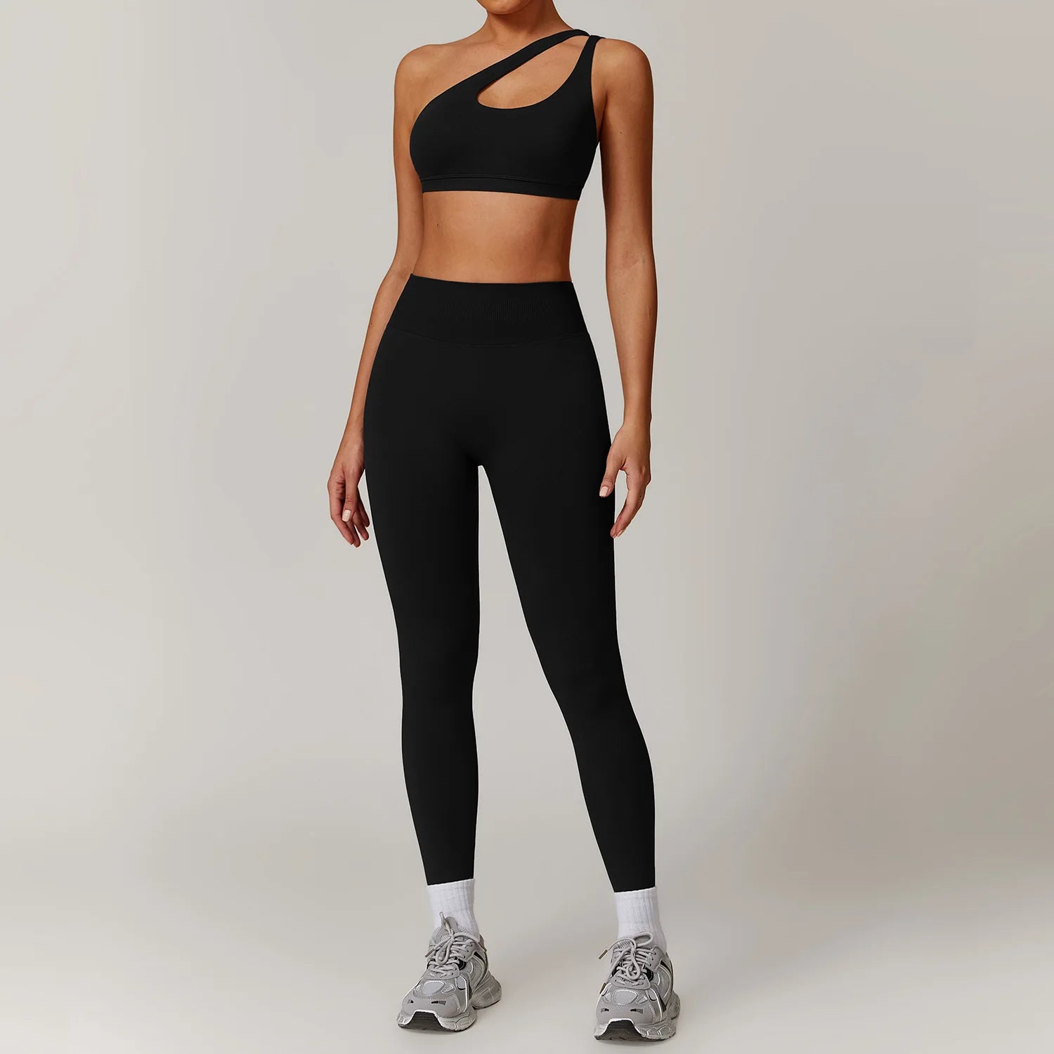 2. teiliger One-Shoulder Sport-BH mit Leggings