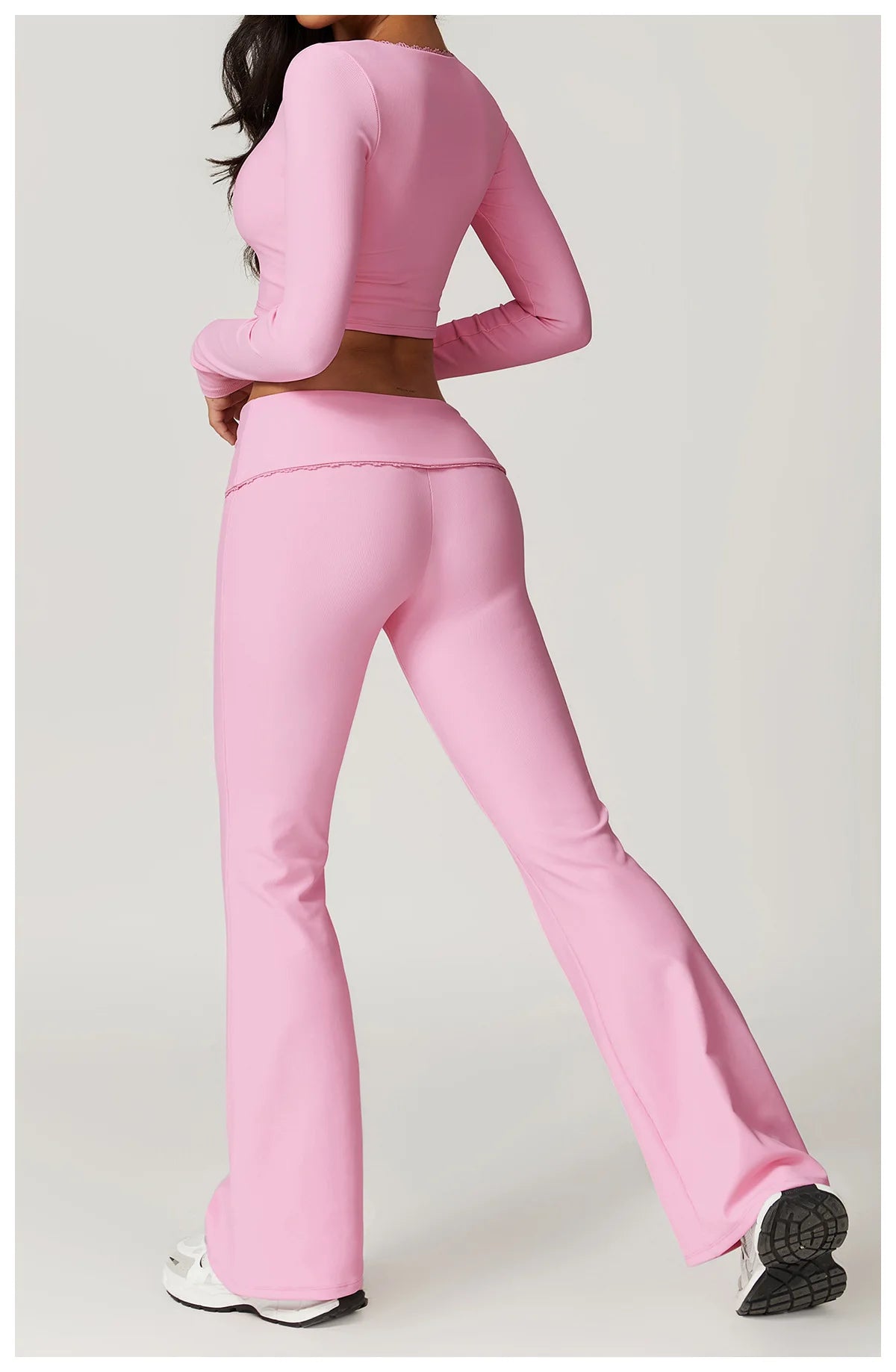 2-Teiligen Ribbed Gym Long Sleeve Set