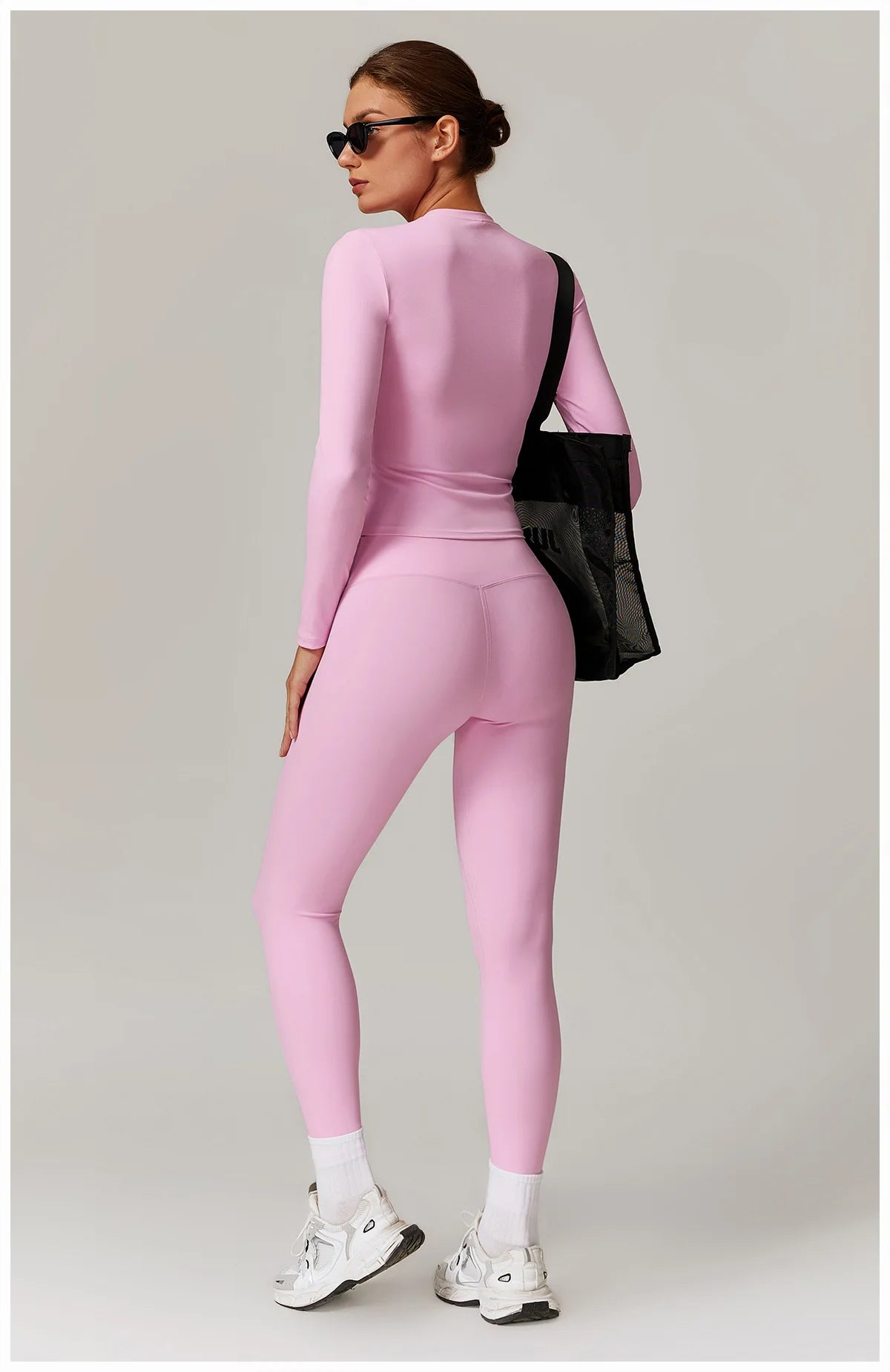 2-teiliges Langärmliges Sportshirt mit Leggings Set